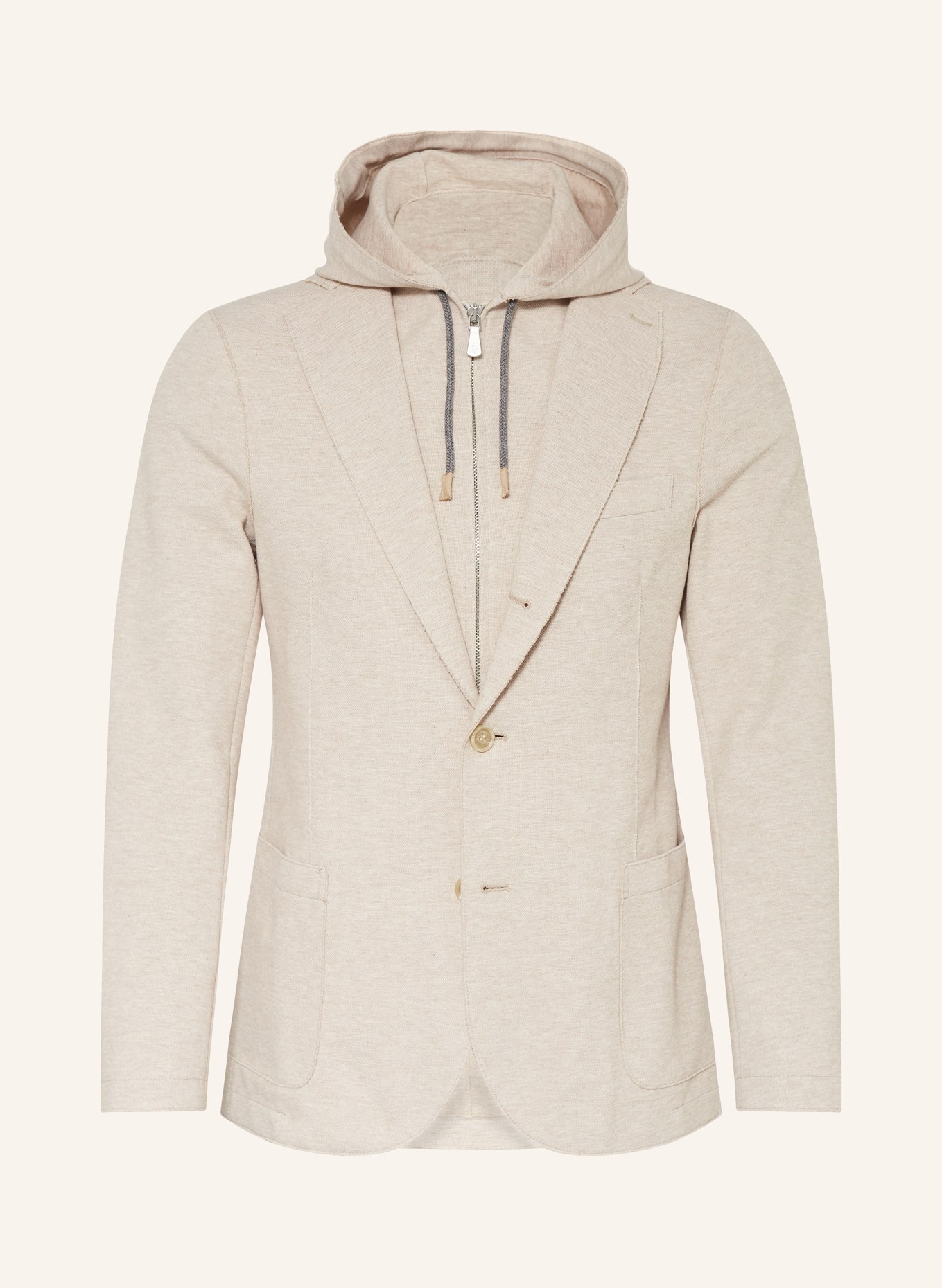 eleventy Suit jacket slim fit with detachable yoke, Color: BEIGE (Image 1)