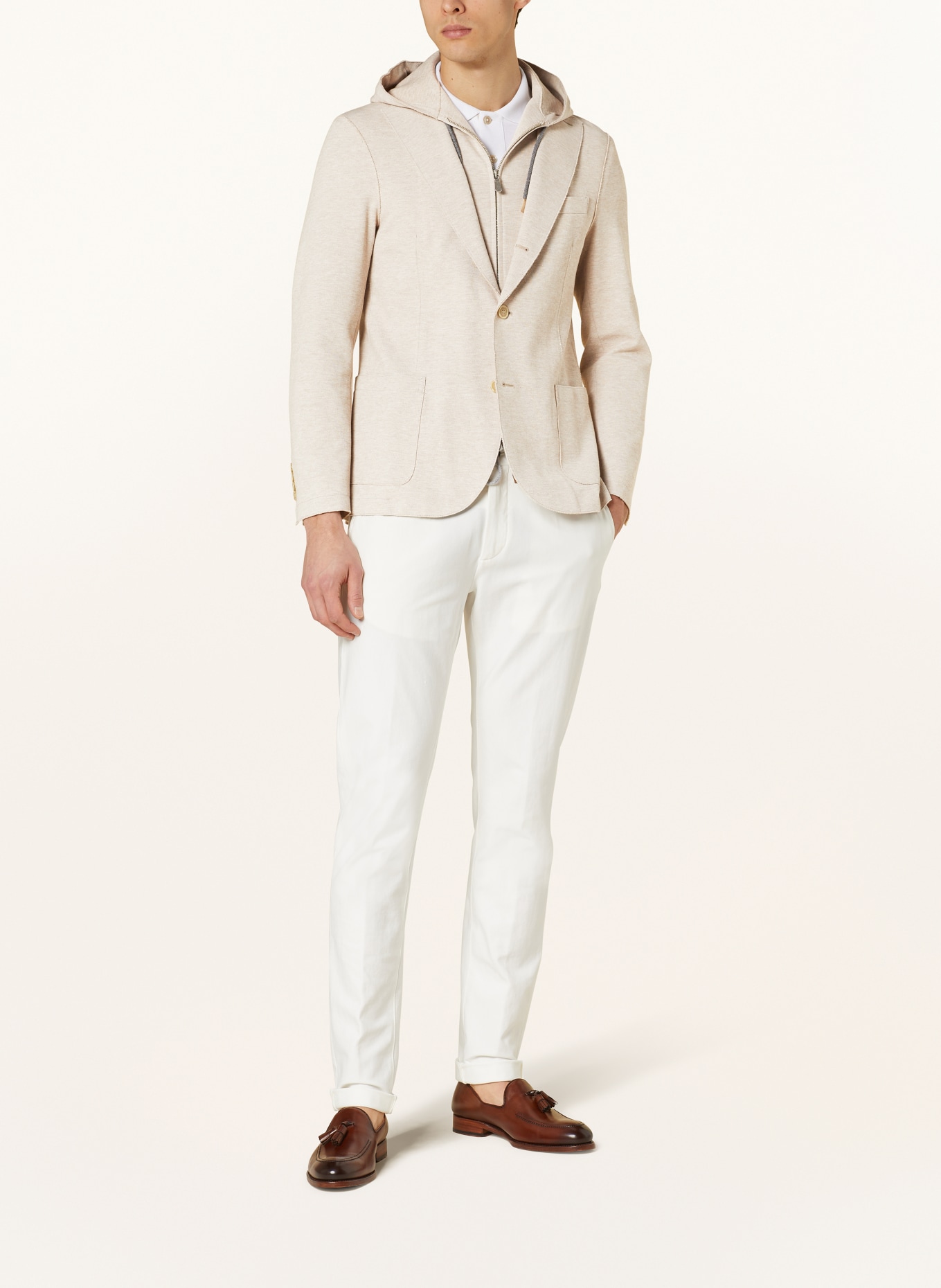 eleventy Suit jacket slim fit with detachable yoke, Color: BEIGE (Image 2)