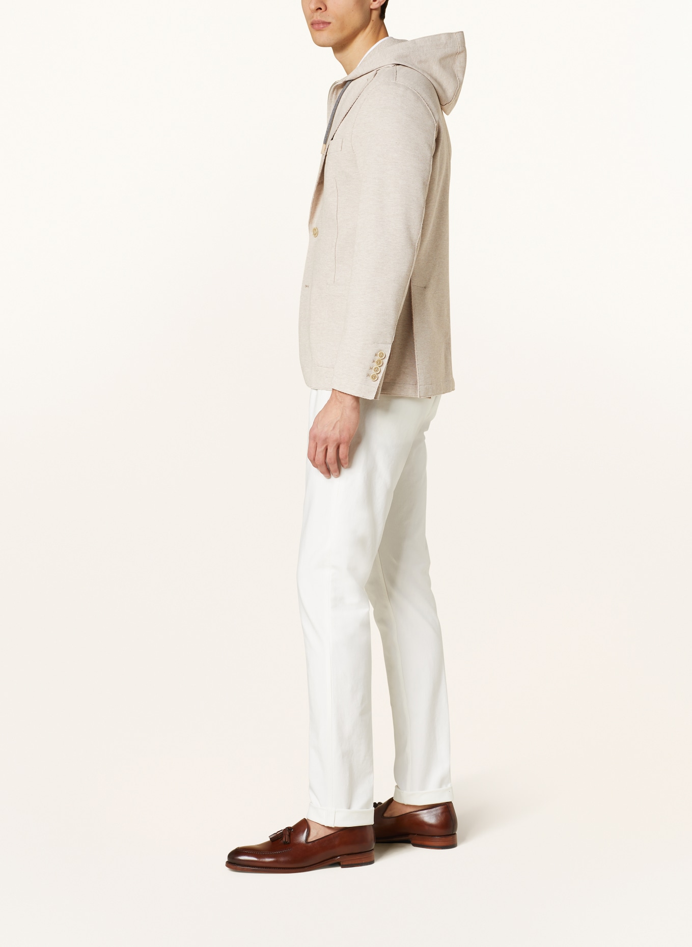 eleventy Suit jacket slim fit with detachable yoke, Color: BEIGE (Image 4)