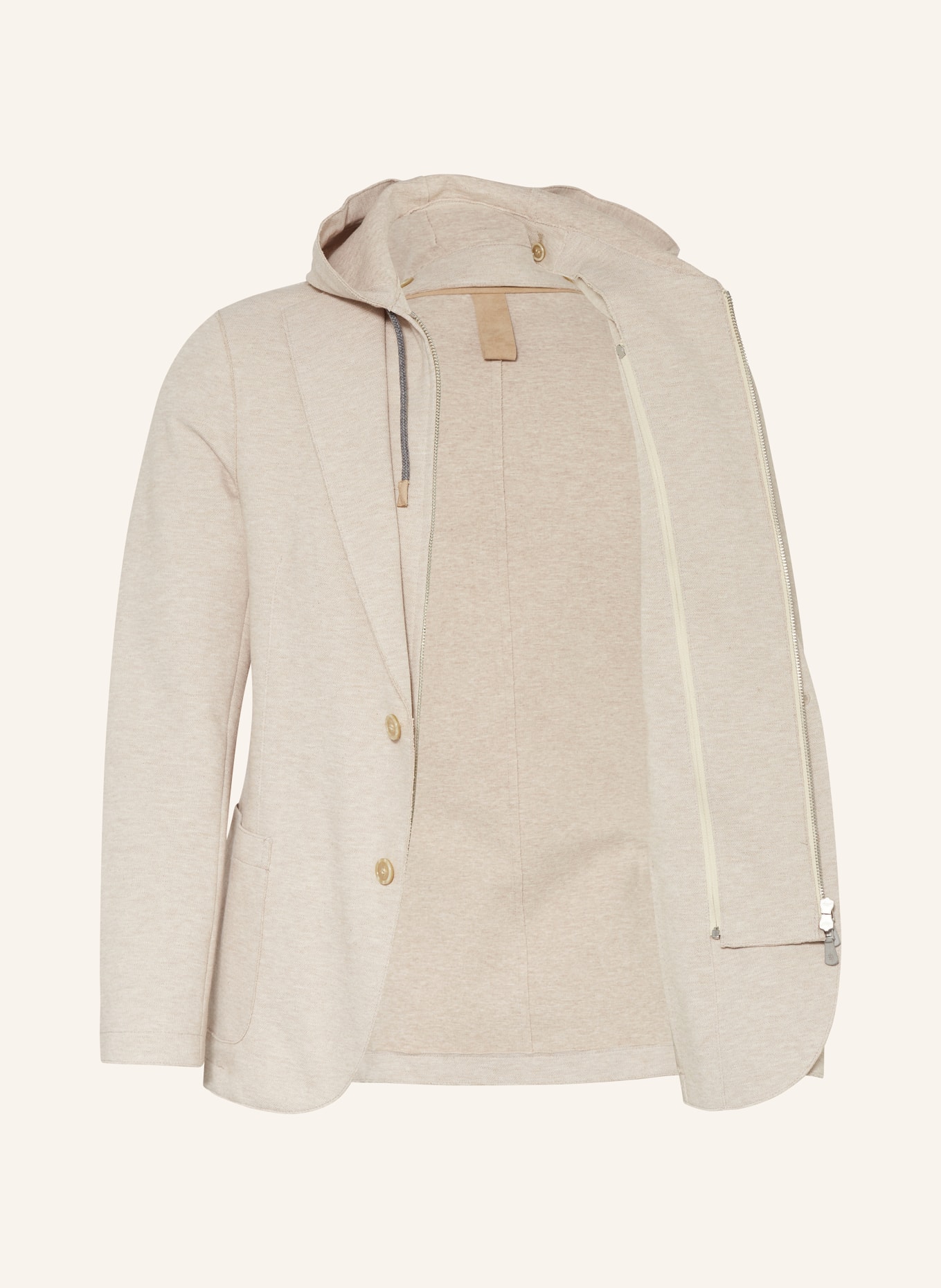 eleventy Suit jacket slim fit with detachable yoke, Color: BEIGE (Image 5)