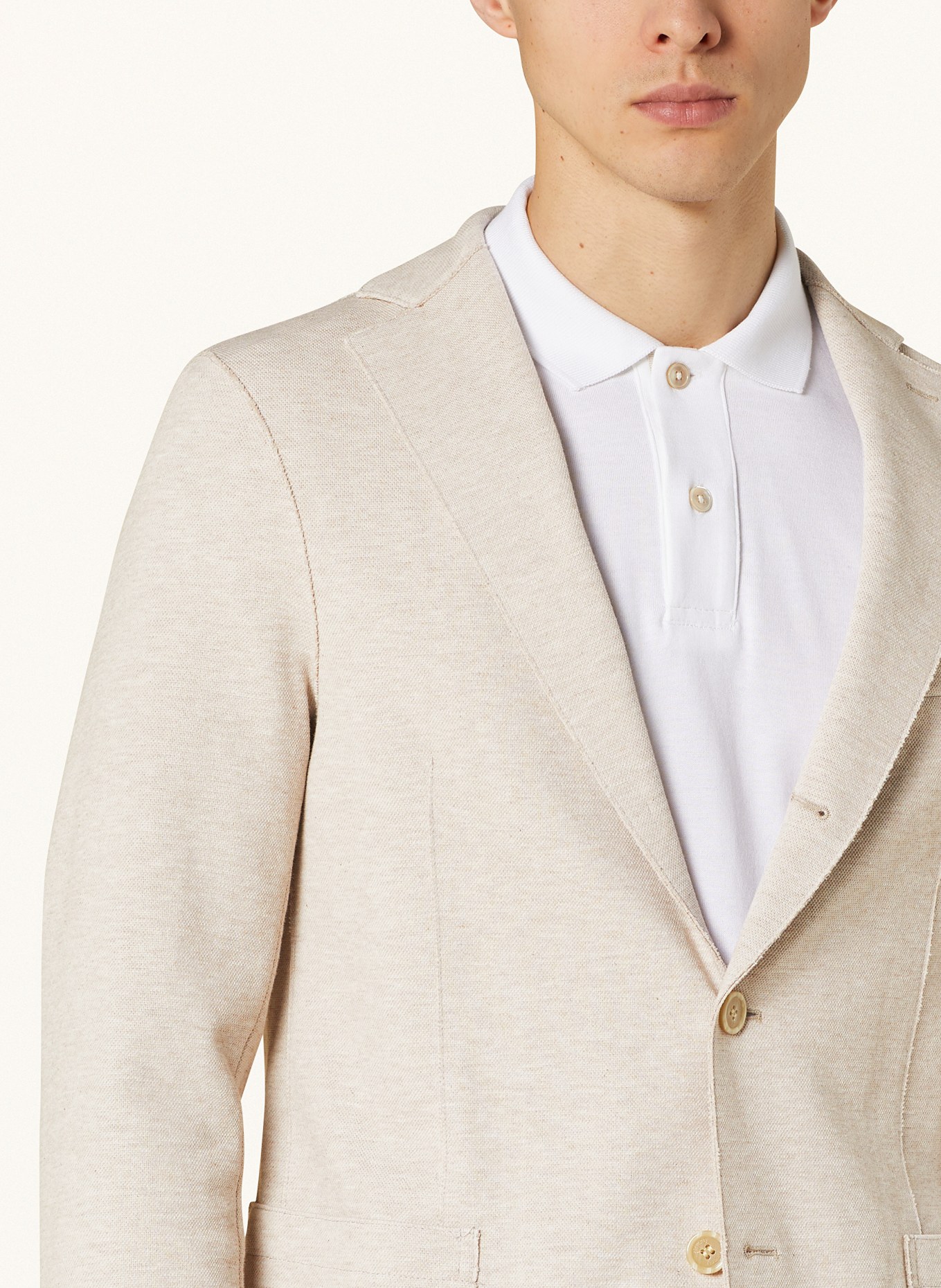eleventy Suit jacket slim fit with detachable yoke, Color: BEIGE (Image 8)