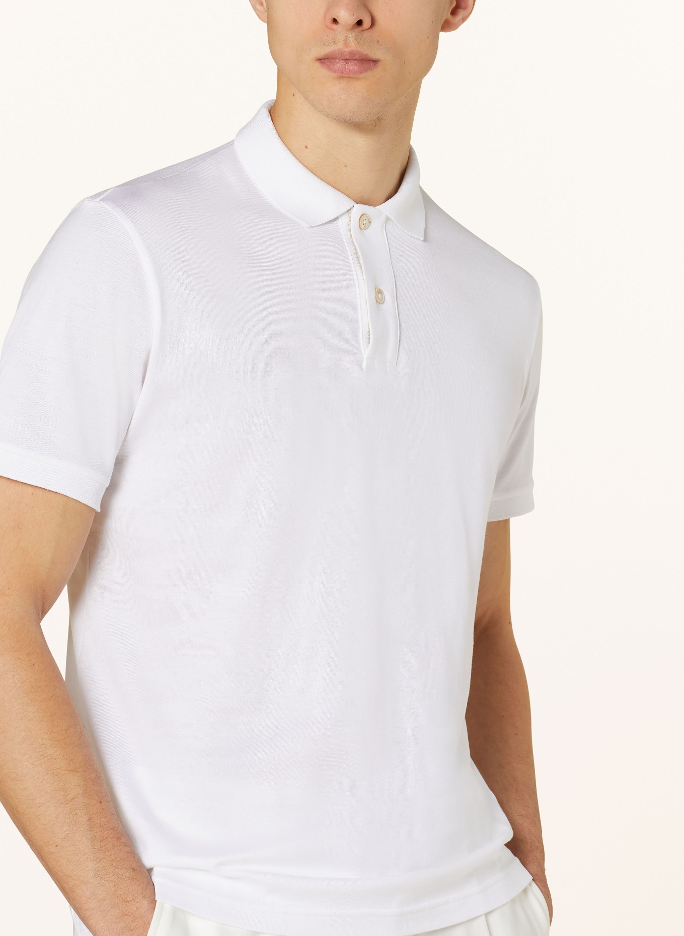 eleventy Knitted polo shirt, Color: WHITE (Image 4)