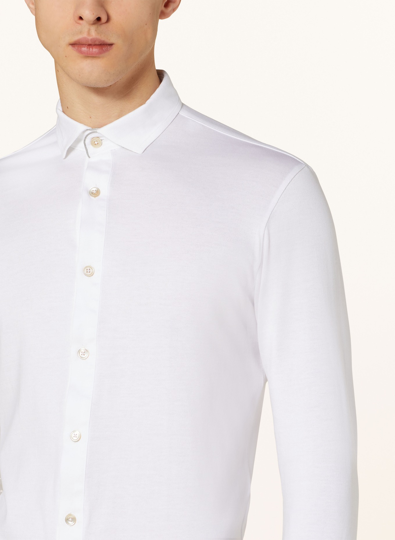 eleventy Jersey shirt slim fit, Color: WHITE (Image 4)