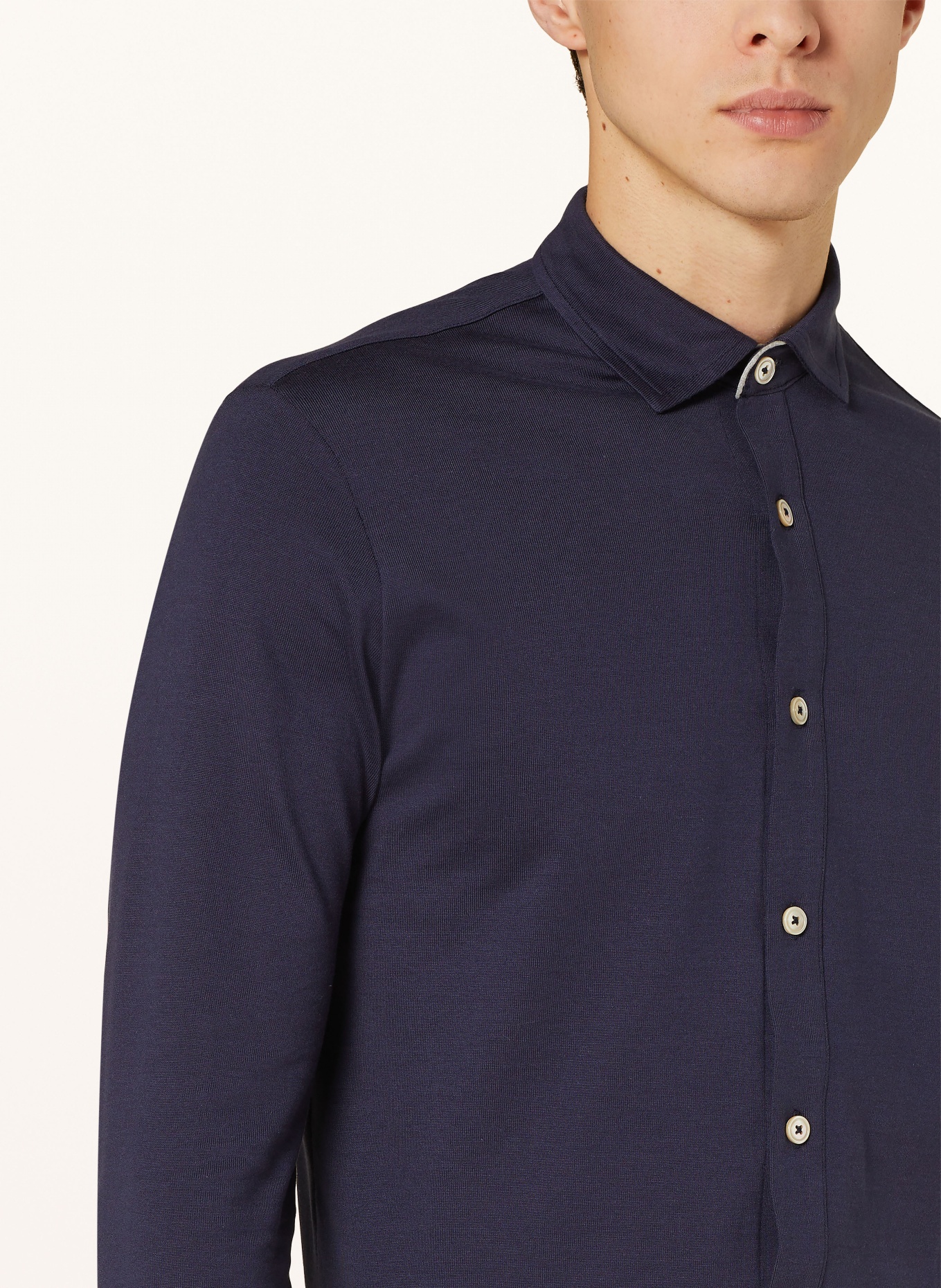 eleventy Jersey shirt slim fit, Color: DARK BLUE (Image 4)