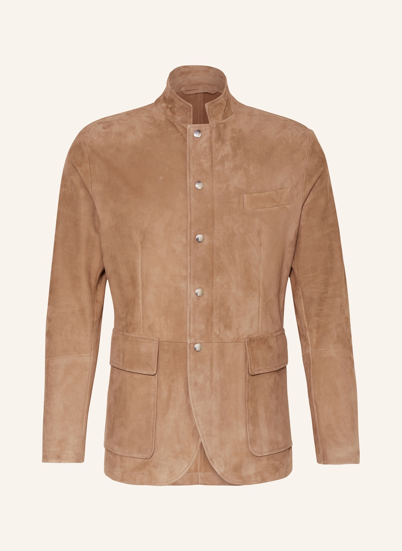 eleventy Leather jacket, Color: TAUPE (Image 1)