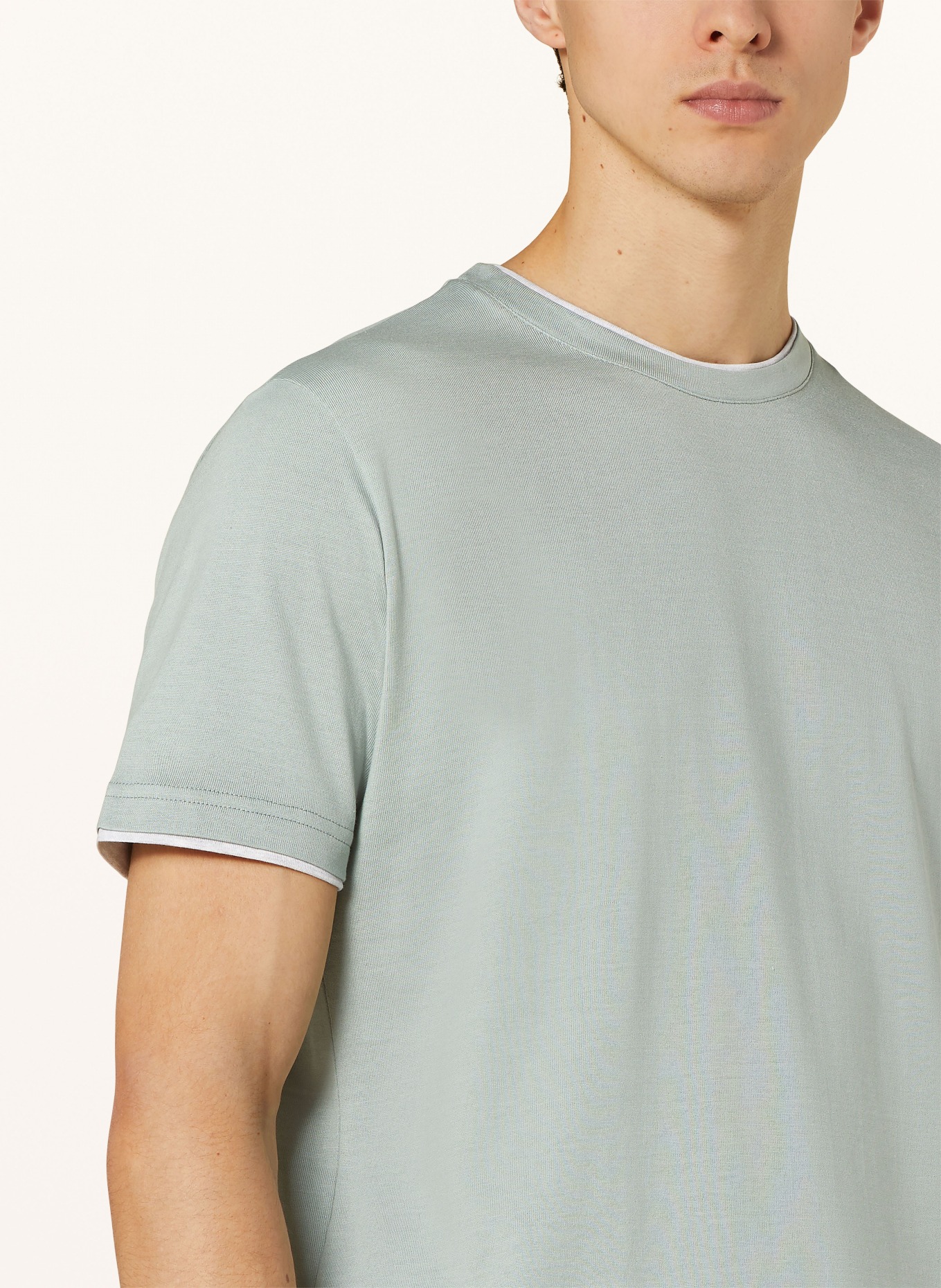 eleventy T-shirt, Color: GREEN/ LIGHT GRAY (Image 4)