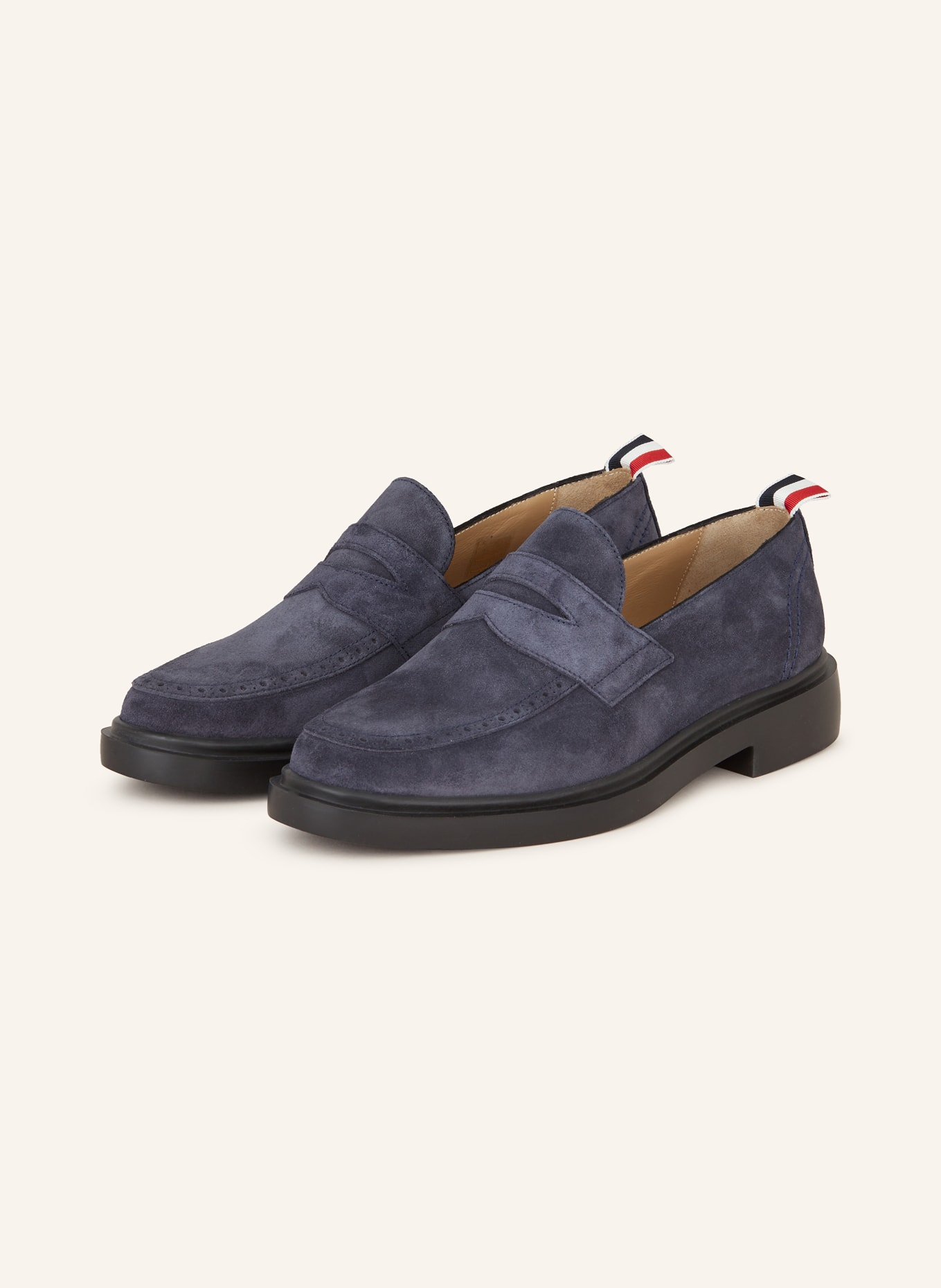THOM BROWNE. Penny loafers, Color: DARK BLUE (Image 1)