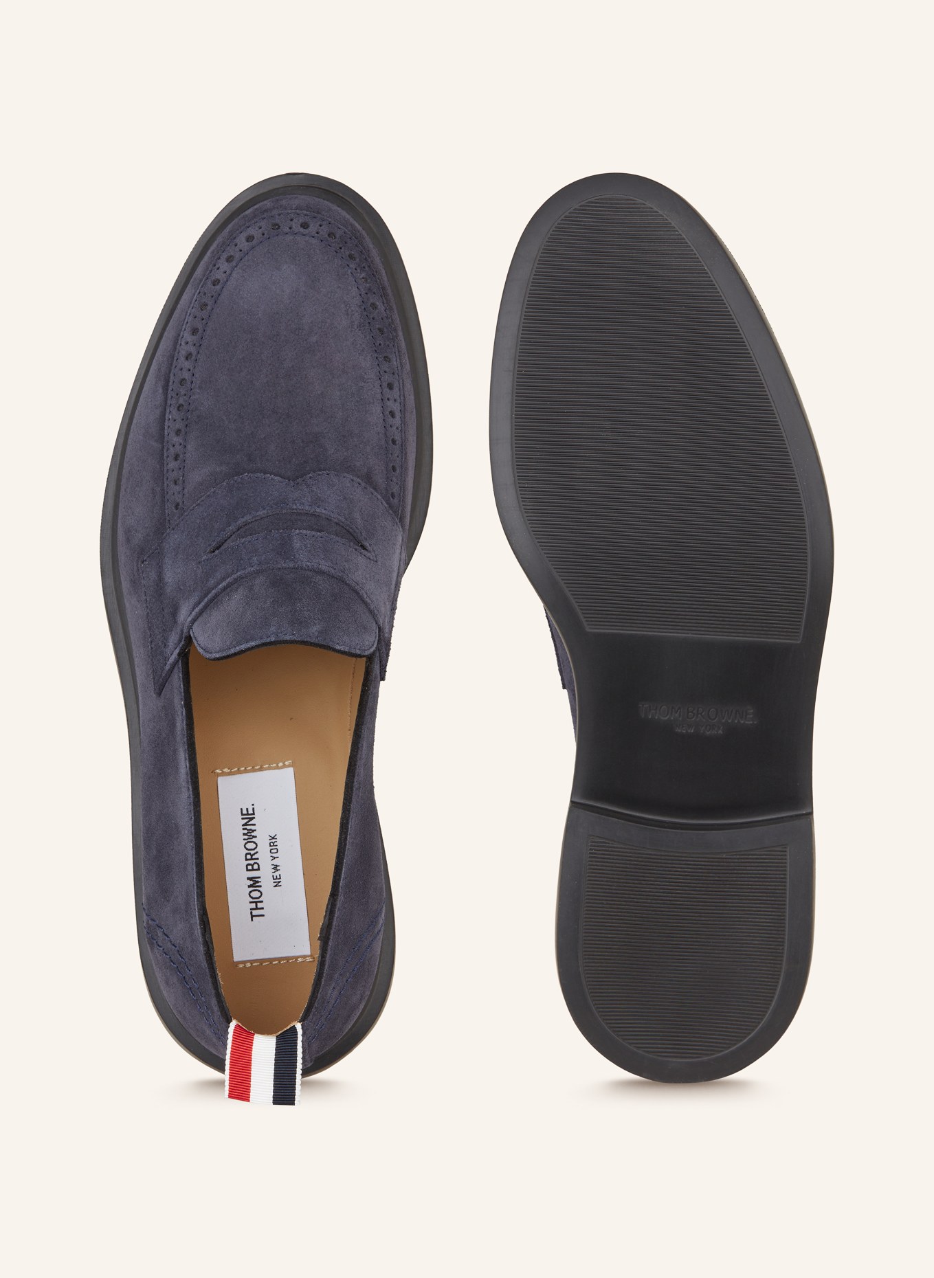 THOM BROWNE. Penny loafers, Color: DARK BLUE (Image 5)