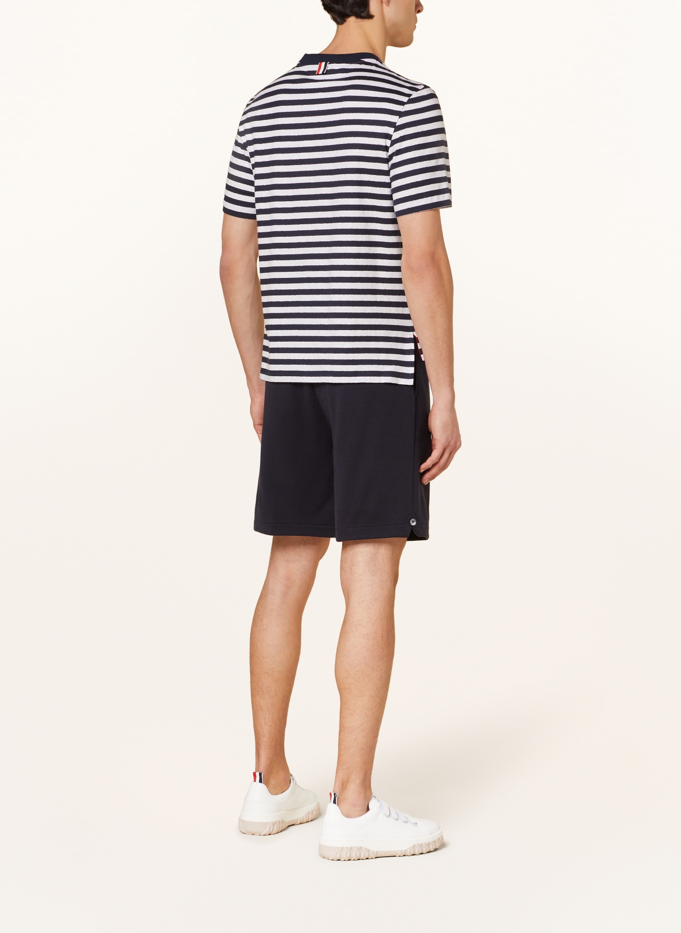 THOM BROWNE. T-shirt made of linen, Color: DARK BLUE/ WHITE (Image 3)