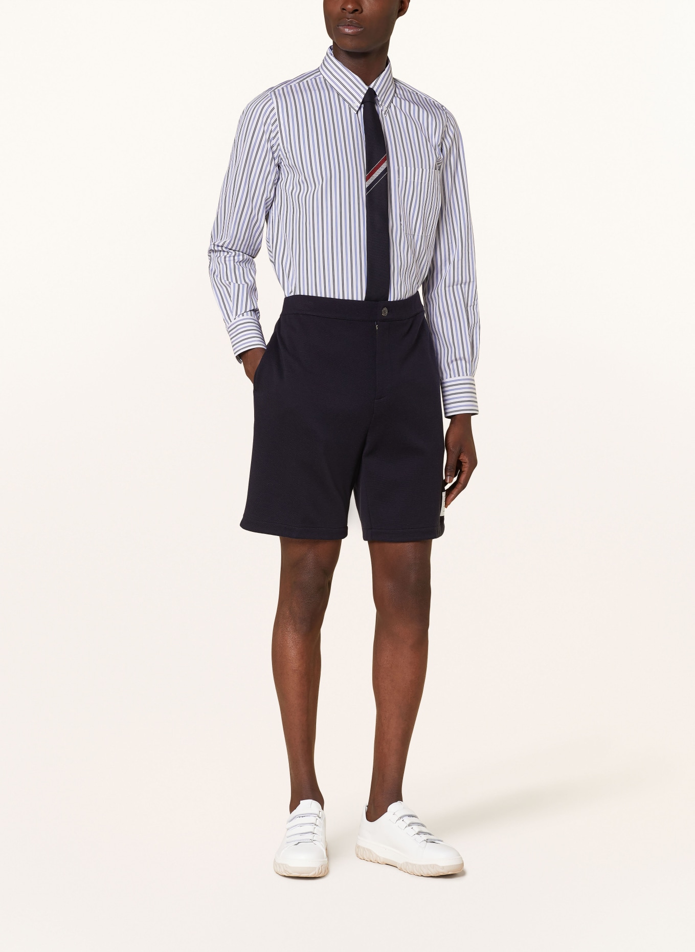 THOM BROWNE. Knit shorts made of merino wool, Color: DARK BLUE (Image 3)