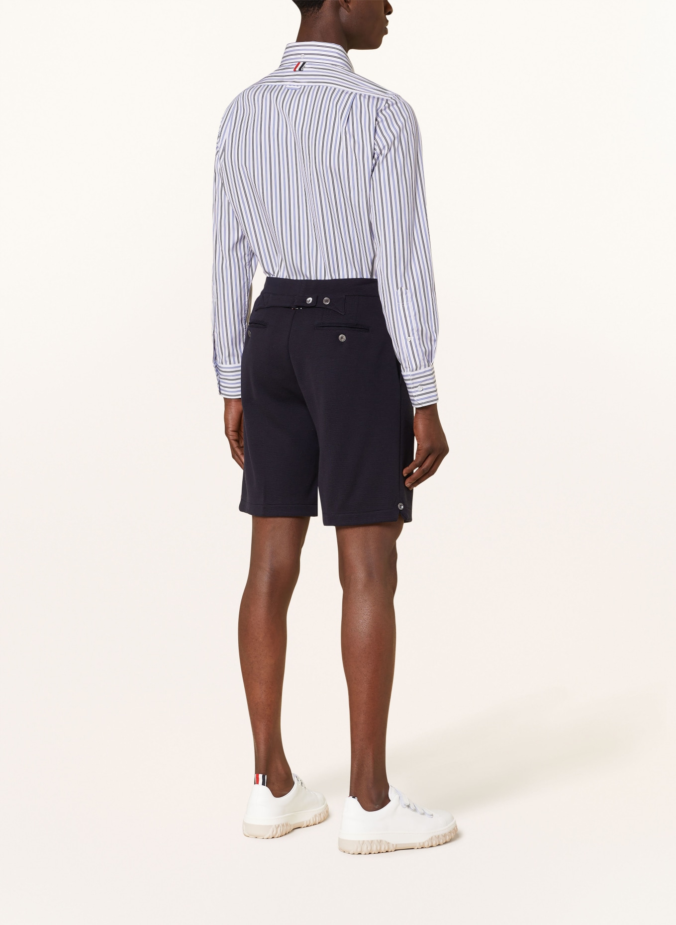 THOM BROWNE. Knit shorts made of merino wool, Color: DARK BLUE (Image 4)