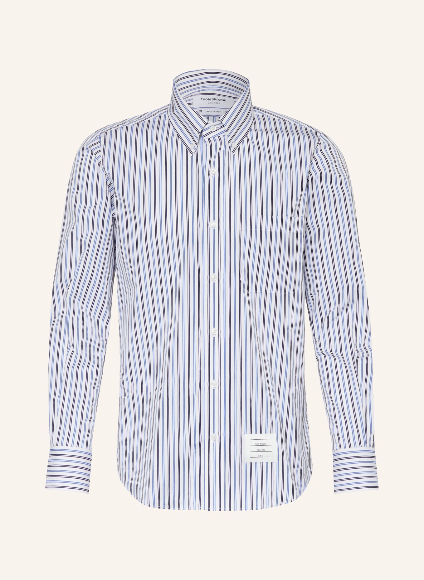 THOM BROWNE. Shirt regular fit, Color: WHITE/ BLUE/ DARK BLUE (Image 1)