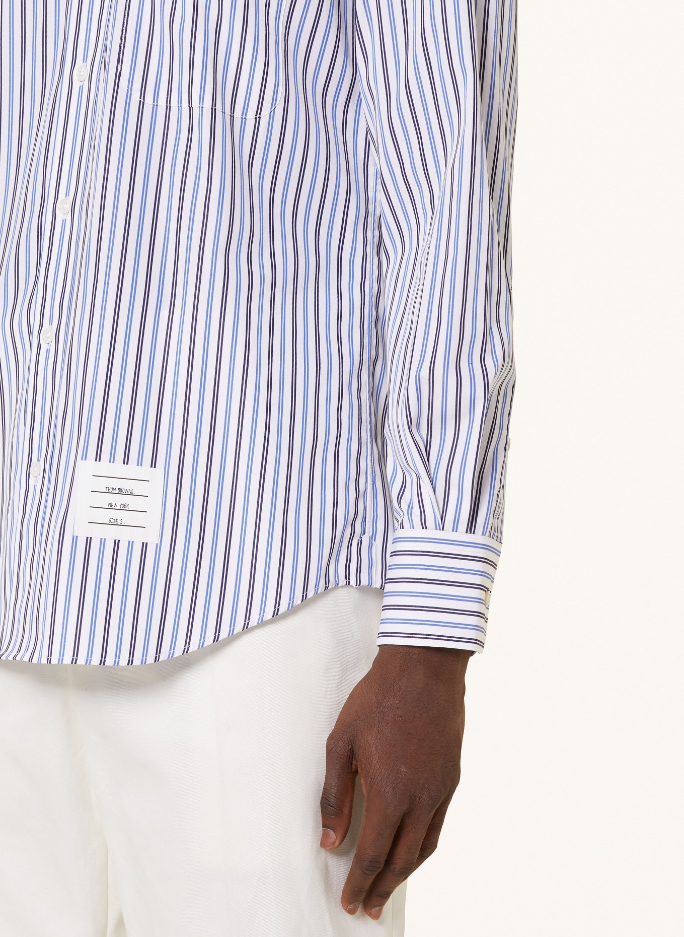 THOM BROWNE. Shirt regular fit, Color: WHITE/ BLUE/ DARK BLUE (Image 4)