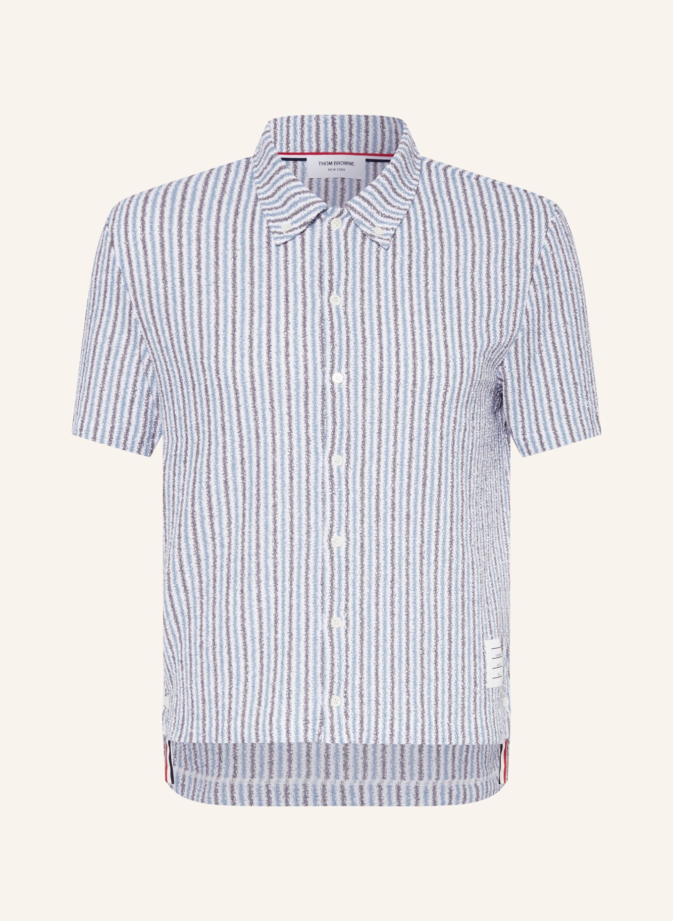 THOM BROWNE. Knit shirt regular fit, Color: LIGHT BLUE/ WHITE (Image 1)