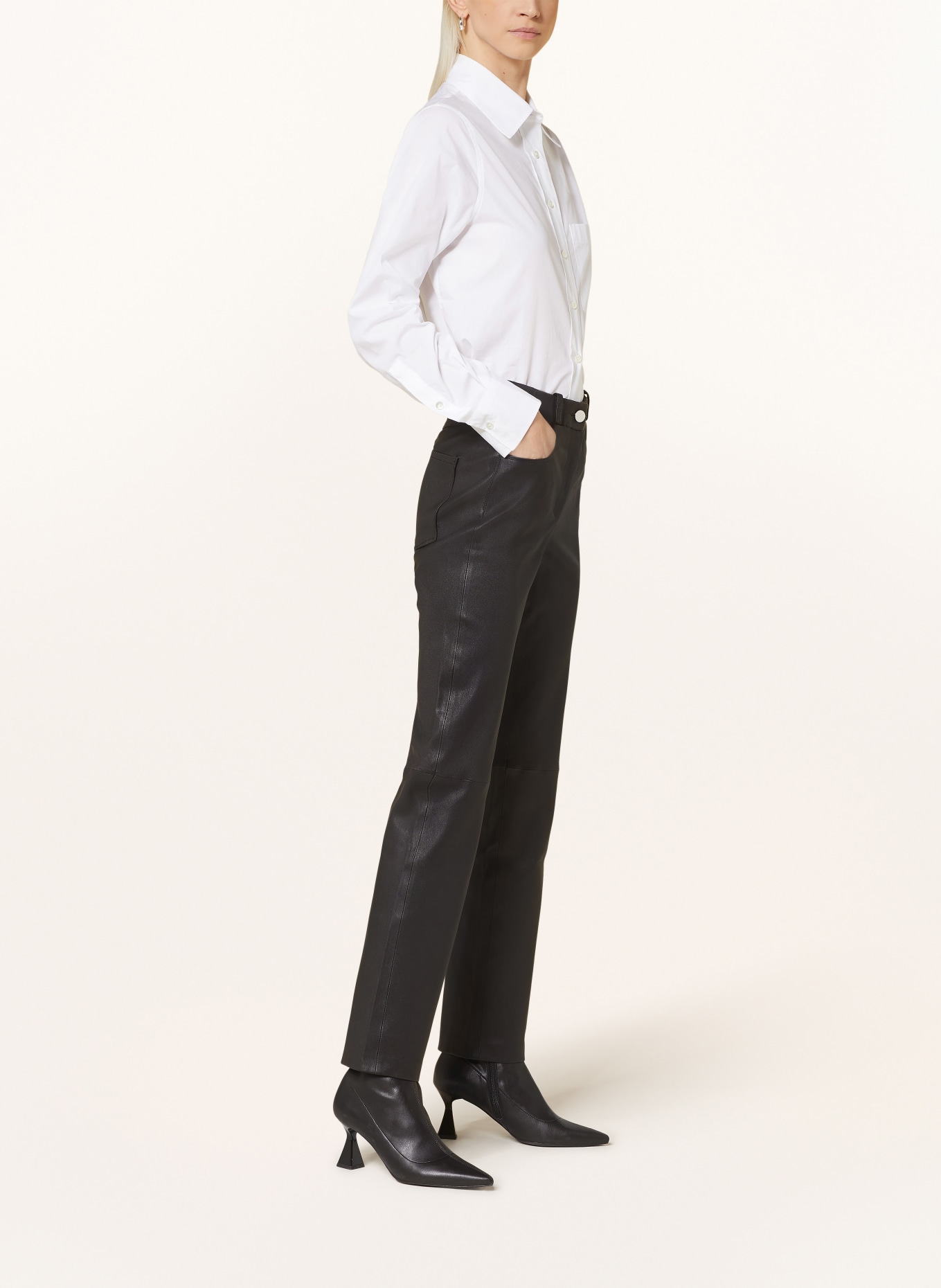 lilienfels Leather trousers, Color: BLACK (Image 4)