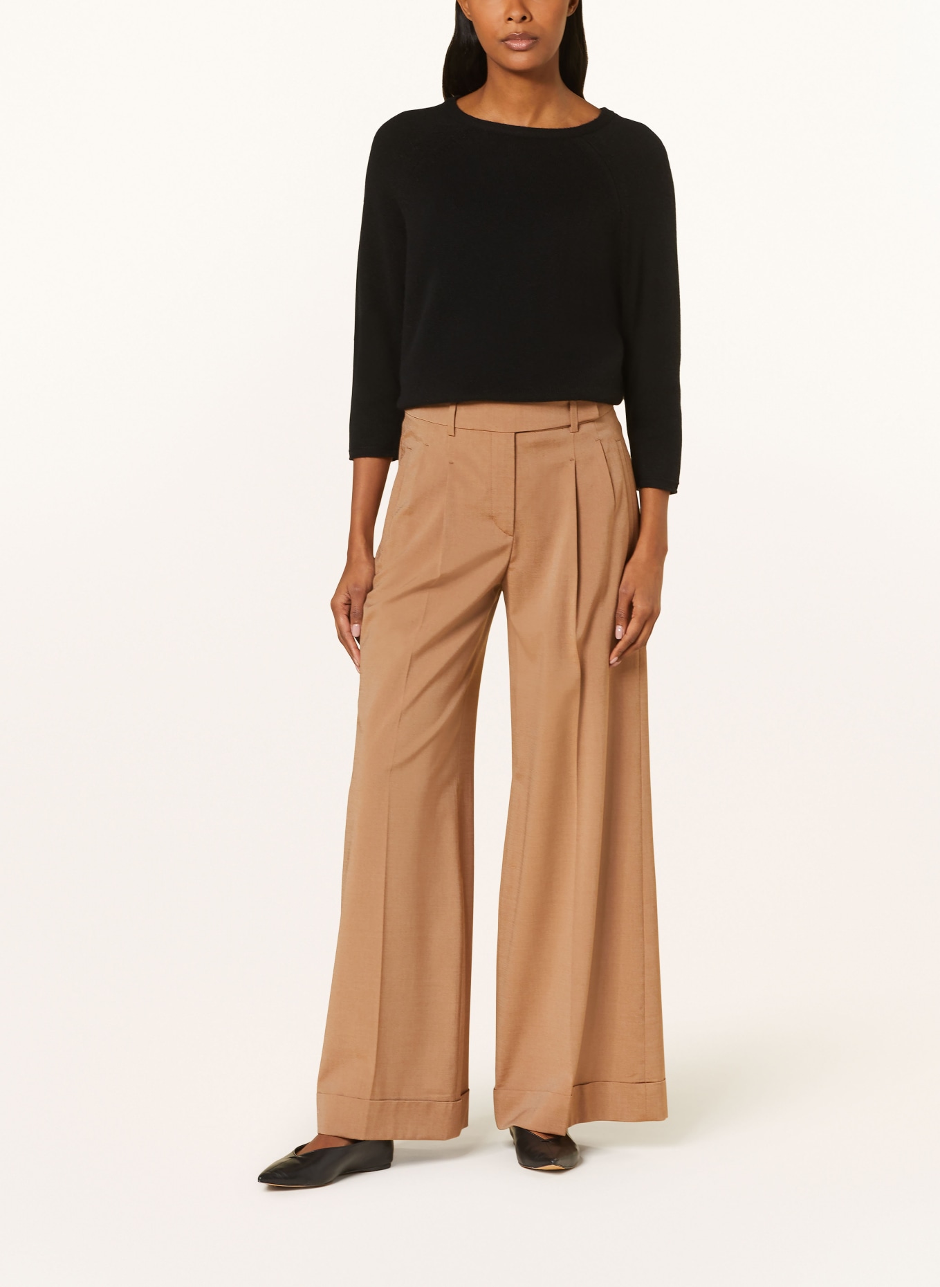 windsor. Wide leg trousers, Color: BROWN (Image 2)