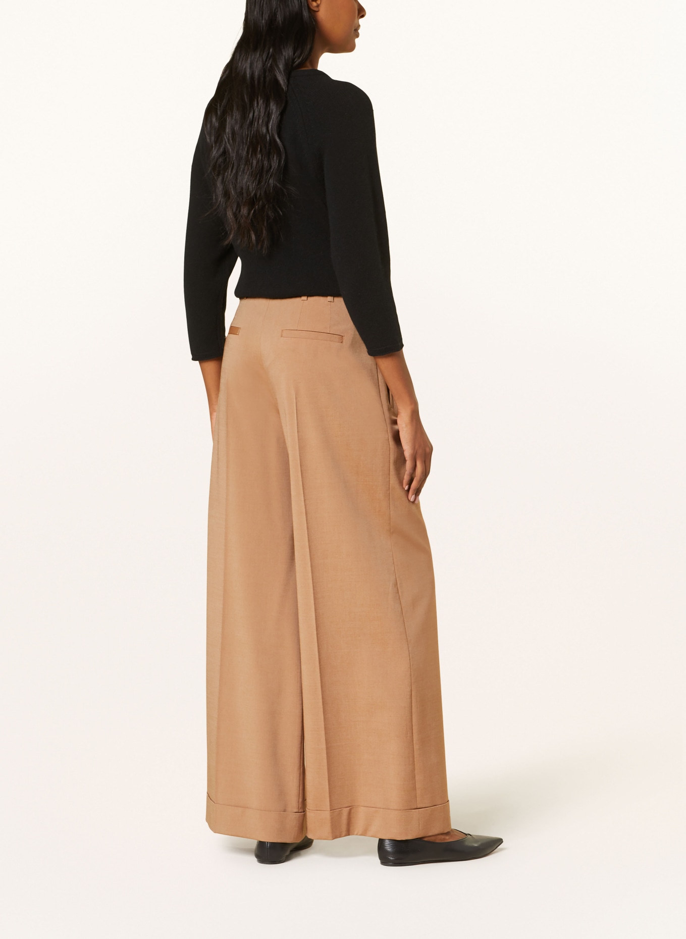 windsor. Wide leg trousers, Color: BROWN (Image 3)