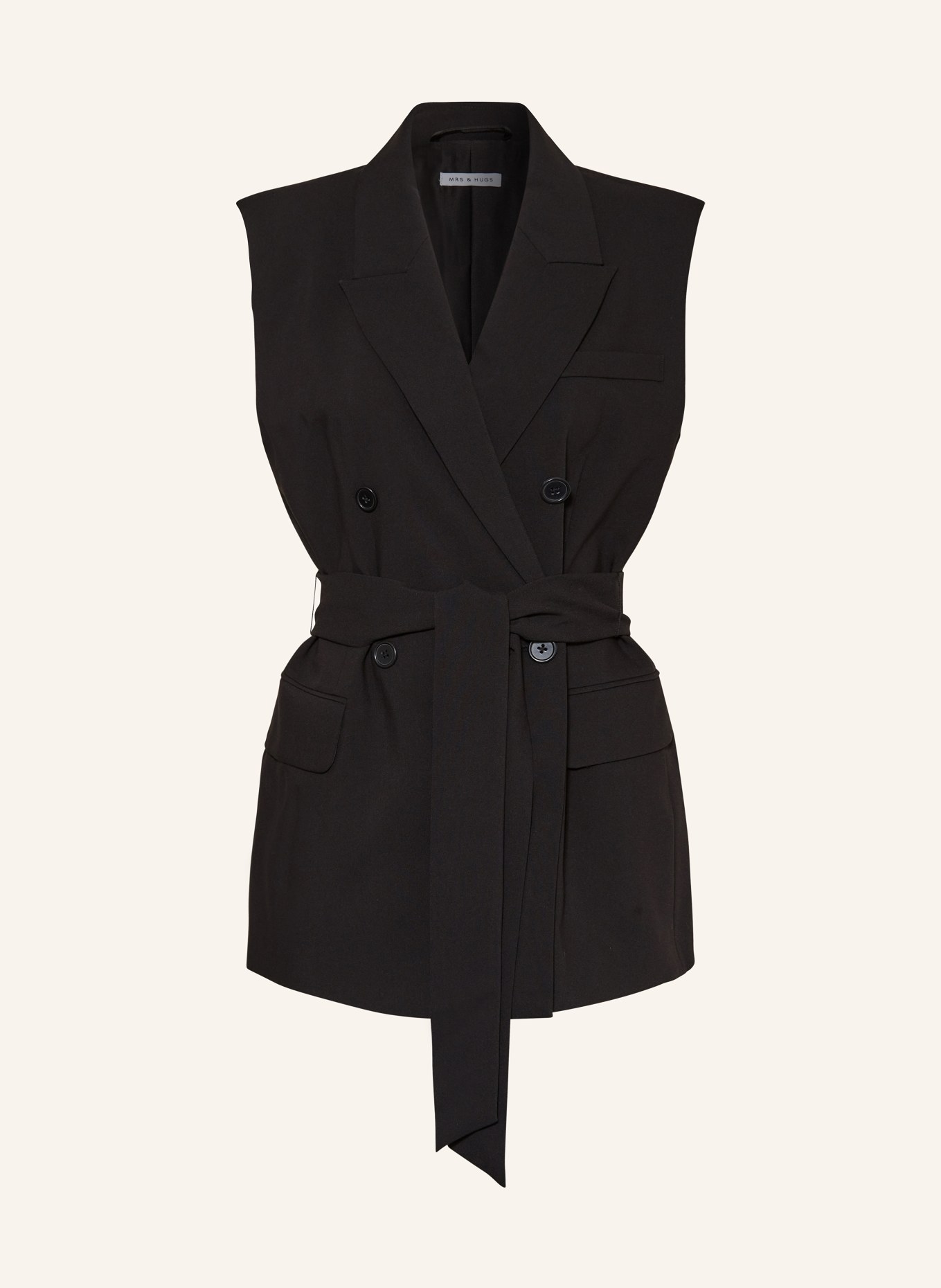 MRS & HUGS Blazer vest, Color: BLACK (Image 1)