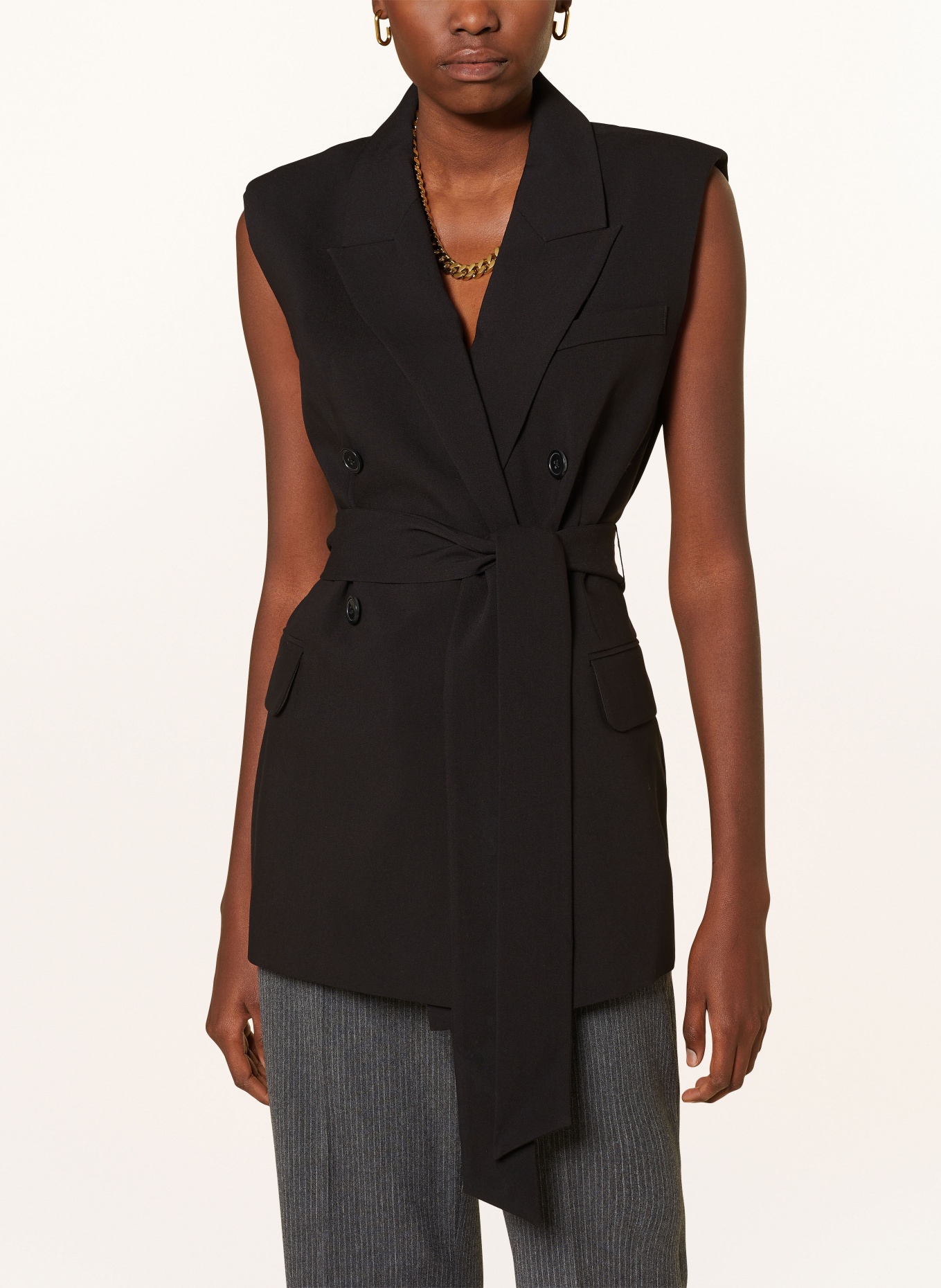MRS & HUGS Blazer vest, Color: BLACK (Image 4)
