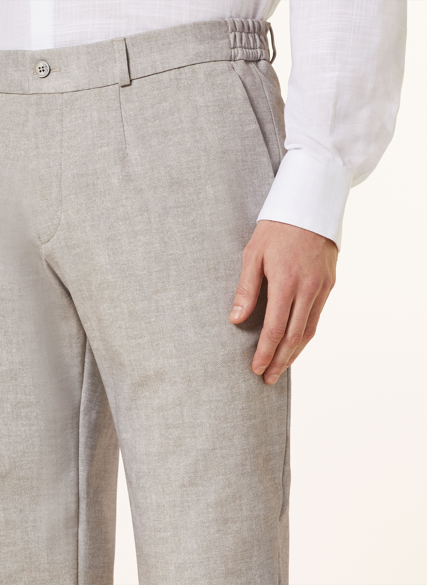 PAUL Spodnie garniturowe z dżerseju slim fit, Kolor: 220 SAND (Obrazek 6)