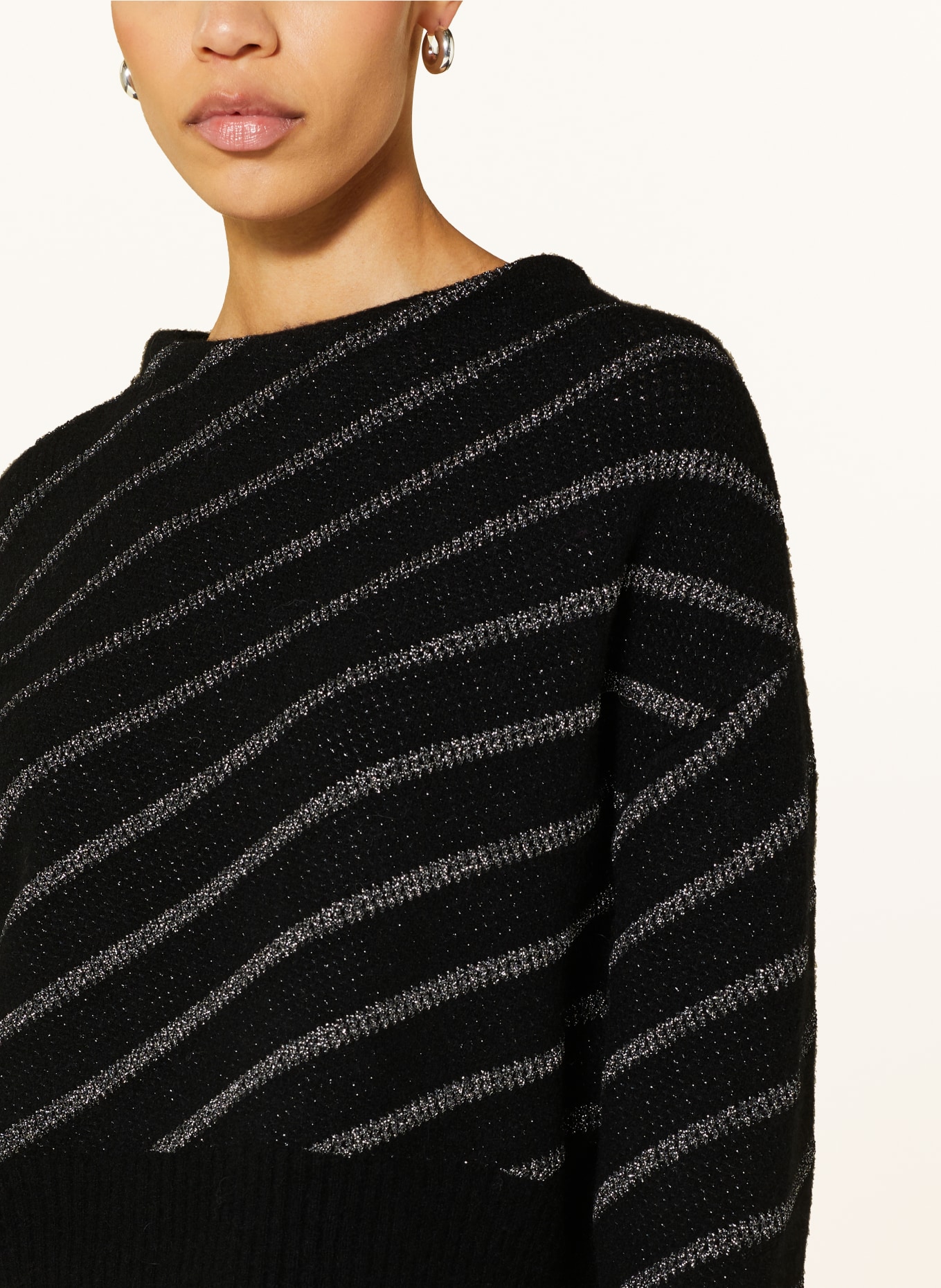 ALLSAINTS Sweater VEGA JUMPER with glitter thread in black silver