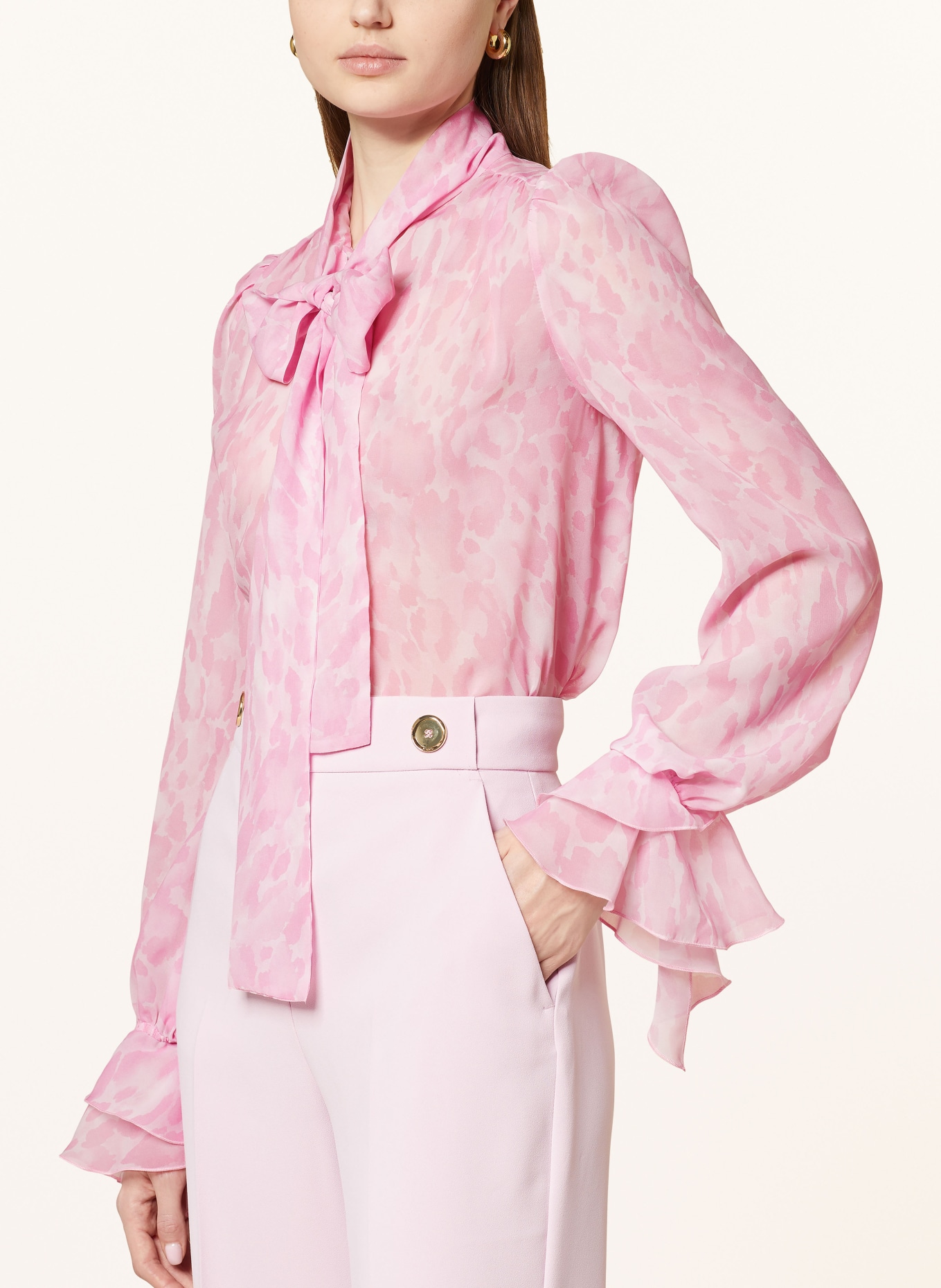 PINKO Bow-tie blouse SCOZIA, Color: PINK/ LIGHT PINK (Image 4)