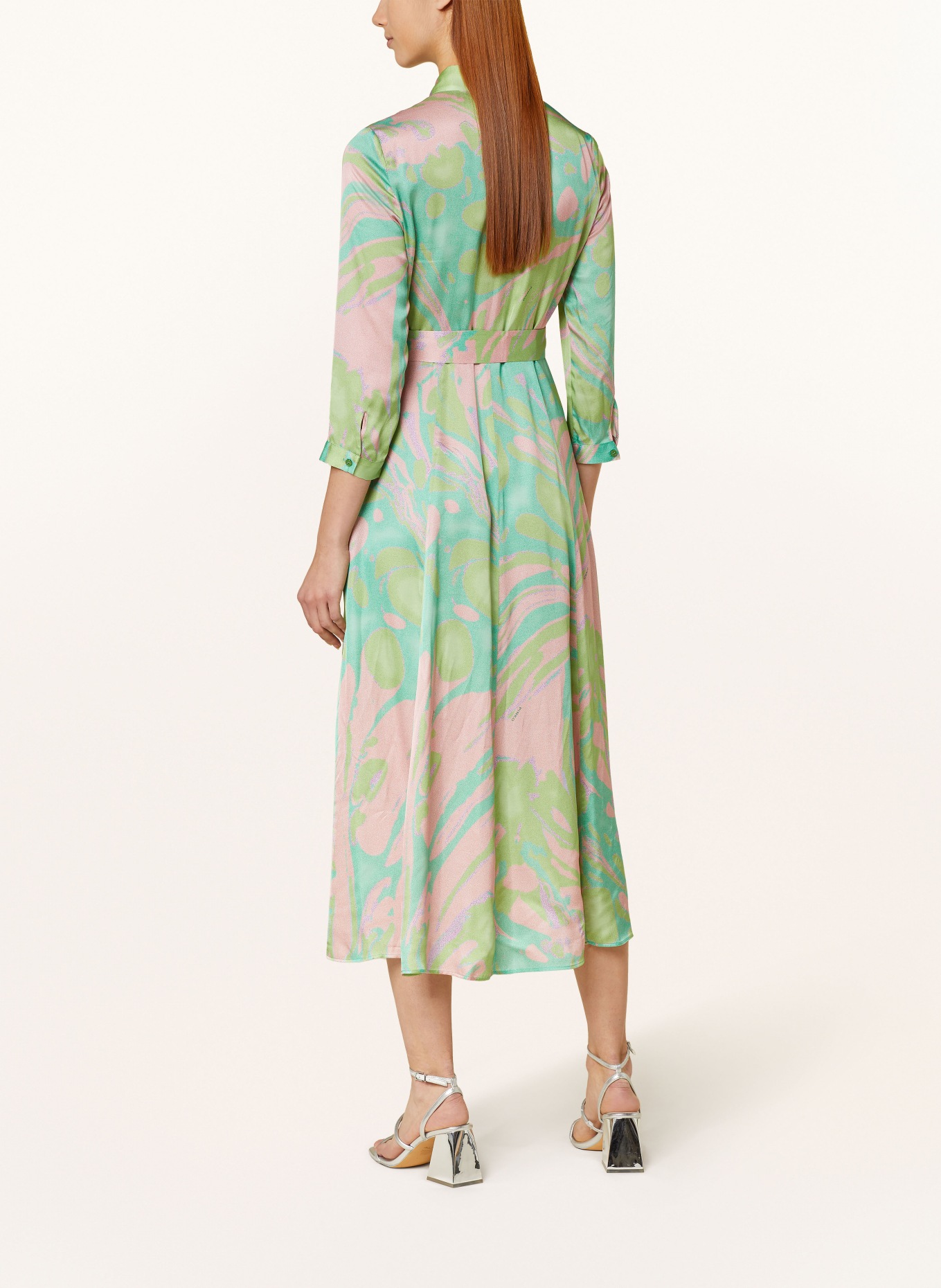 PINKO Shirt dress SUSHI with 3/4 sleeves, Color: GREEN/ LIGHT GREEN/ PINK (Image 3)