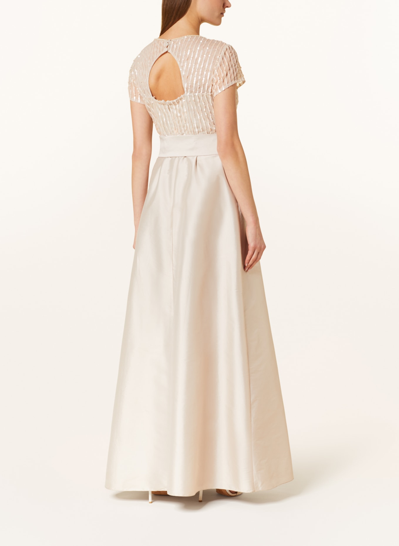 Vera Mont Evening dress with sequins and decorative gems, Color: CREAM (Image 3)