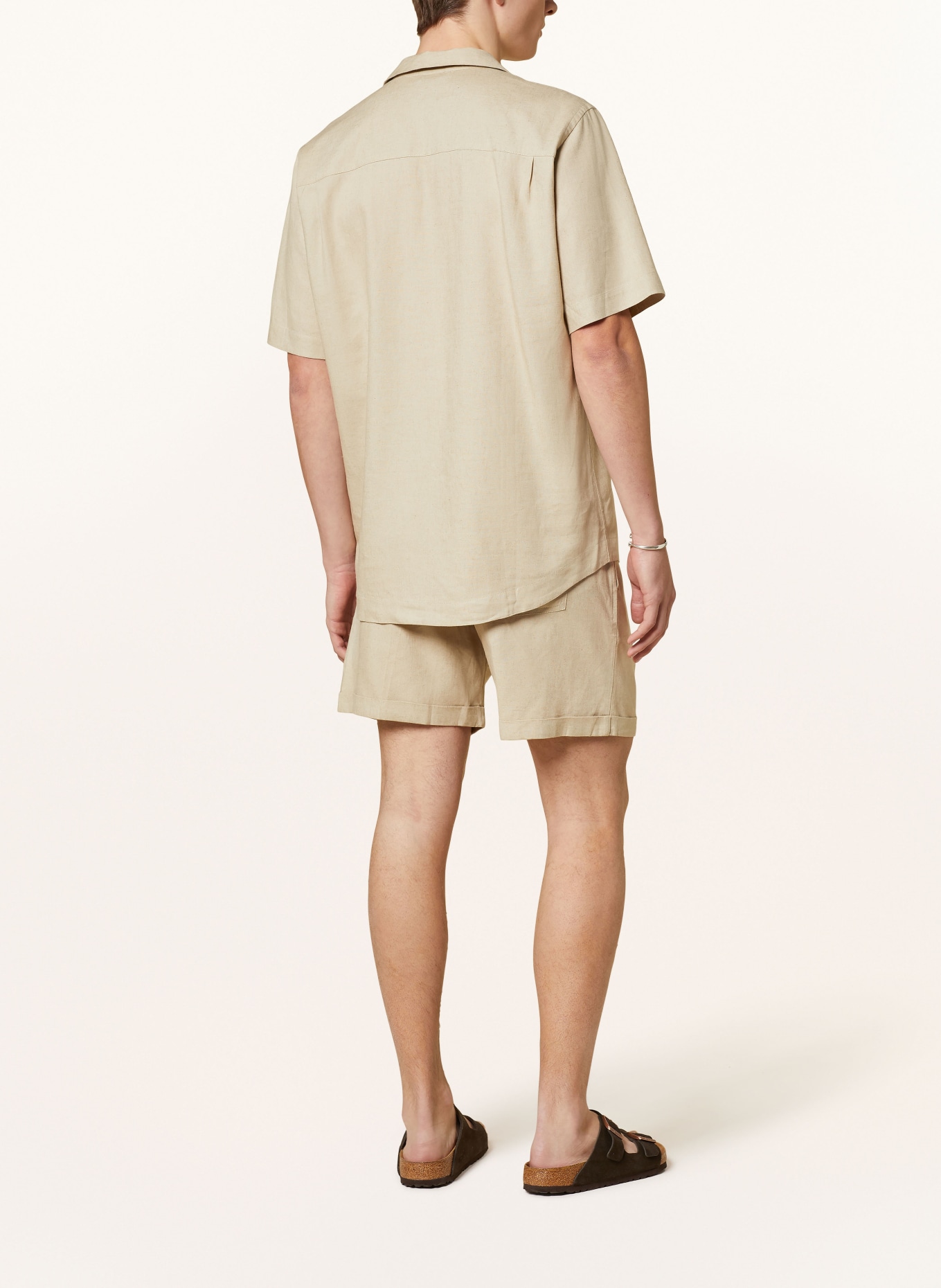 ARMEDANGELS Resort shirt LOVAAR comfort fit with linen, Color: LIGHT BROWN (Image 3)