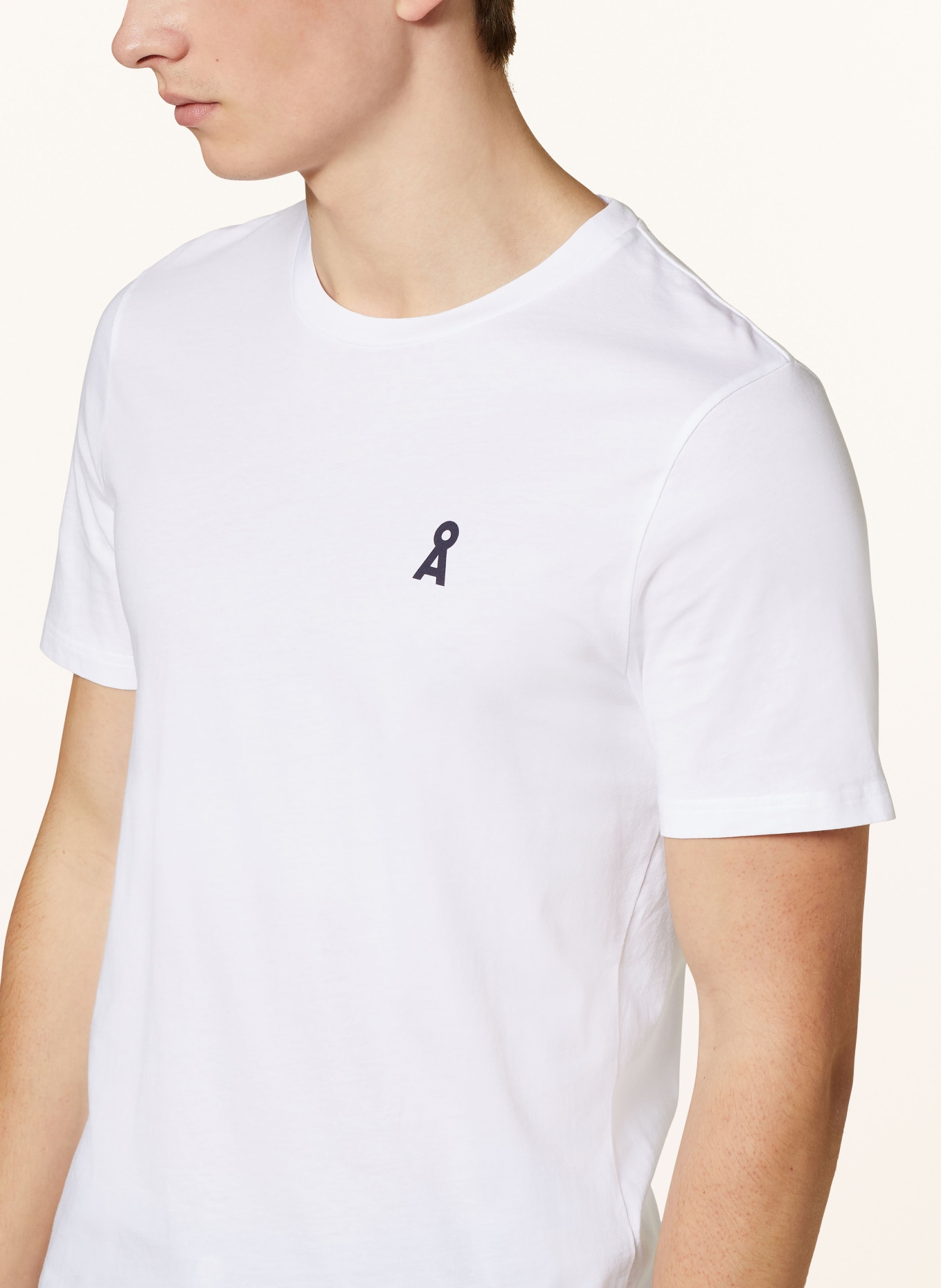 ARMEDANGELS T-shirt JAAMES SUMMER CLOUD, Color: WHITE/ GRAY/ DARK GRAY (Image 4)