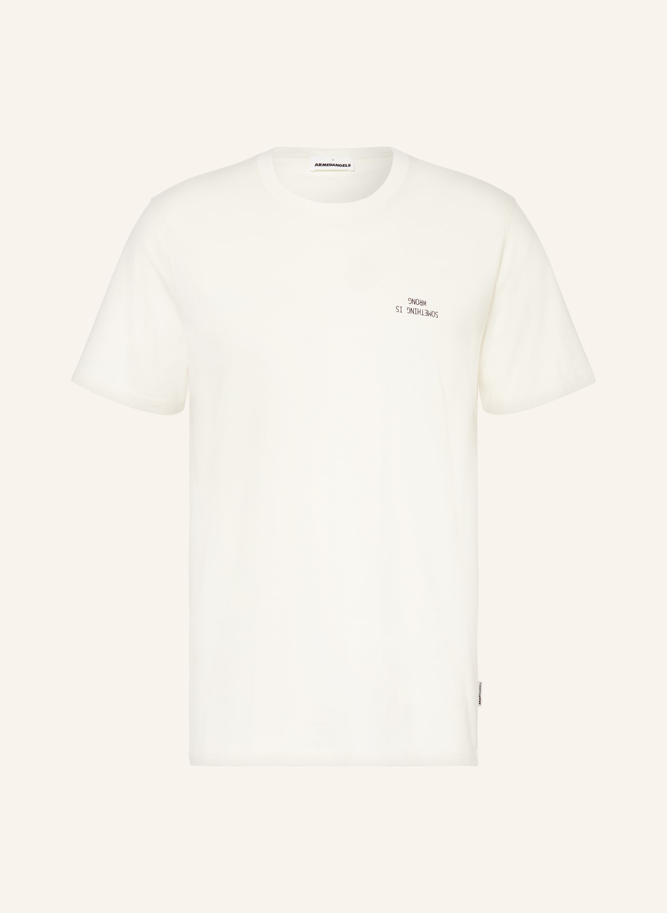 ARMEDANGELS T-shirt AADONI WRONG, Color: CREAM/ BLACK (Image 1)
