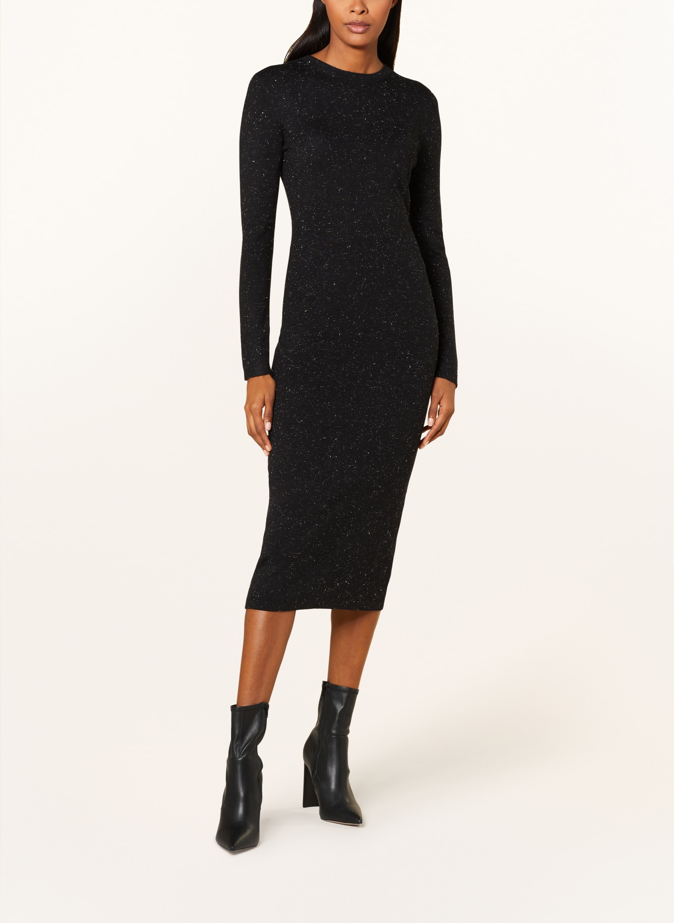WHISTLES Knit dress ANNIE with glitter thread, Color: BLACK (Image 2)