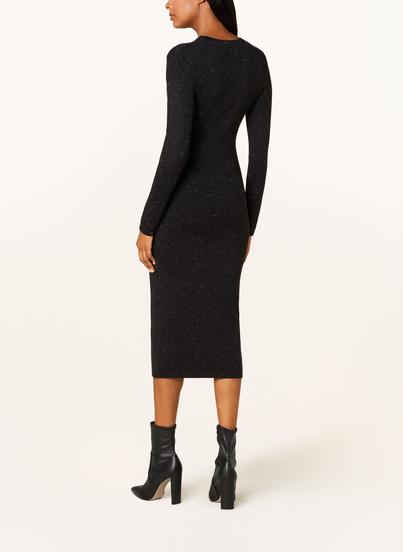 WHISTLES Knit dress ANNIE with glitter thread, Color: BLACK (Image 3)