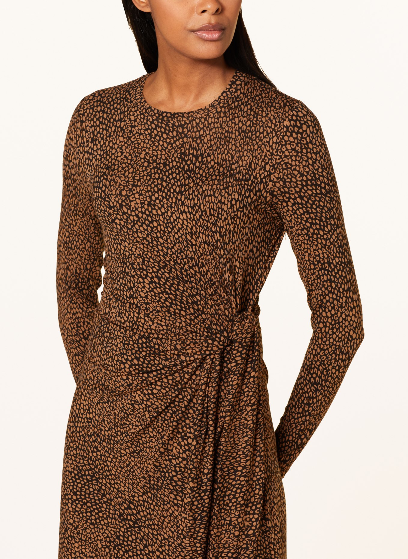 WHISTLES Jersey dress, Color: BLACK/ COGNAC (Image 4)