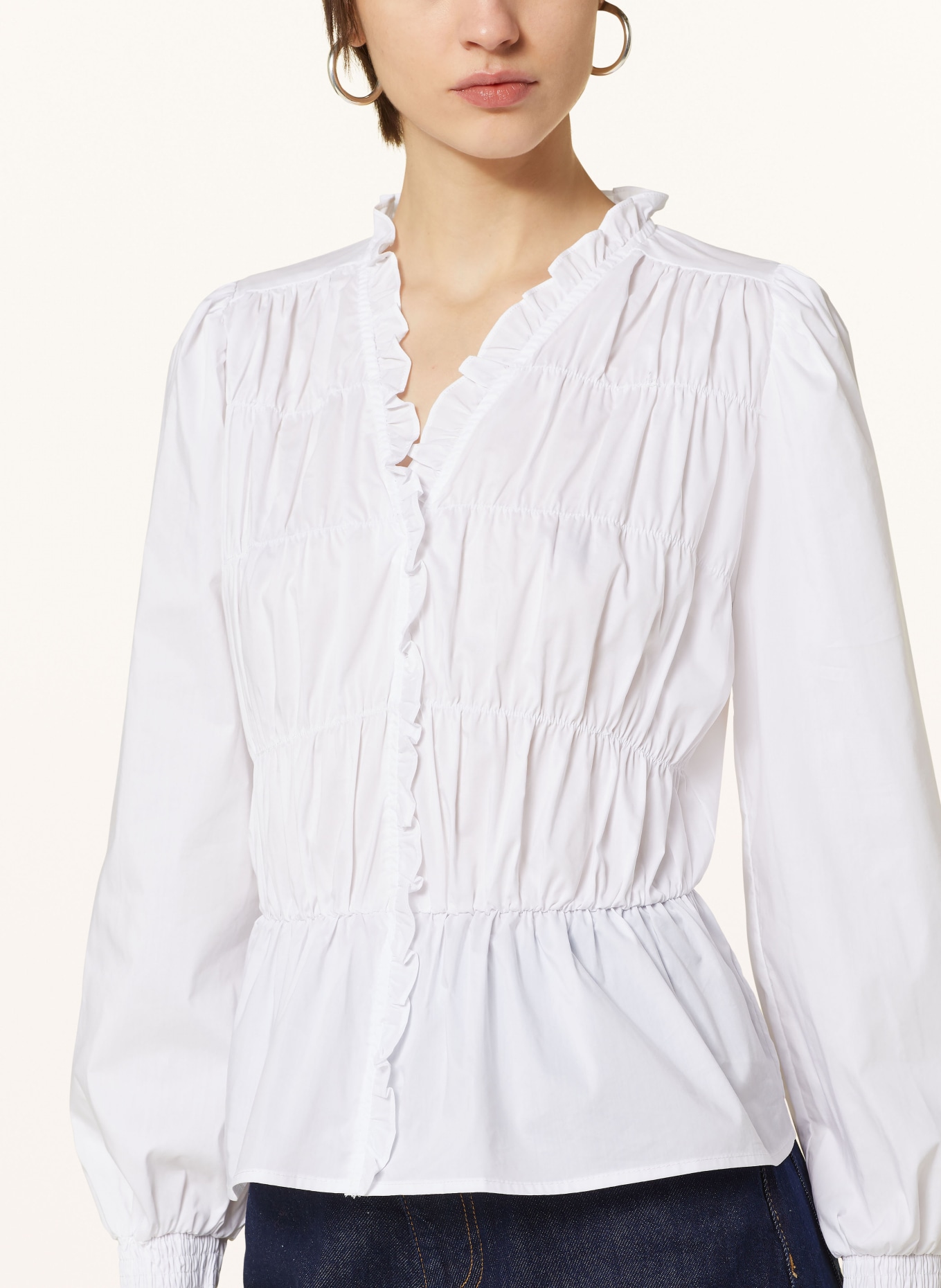 NEO NOIR Blouse ORA with ruffles, Color: WHITE (Image 4)