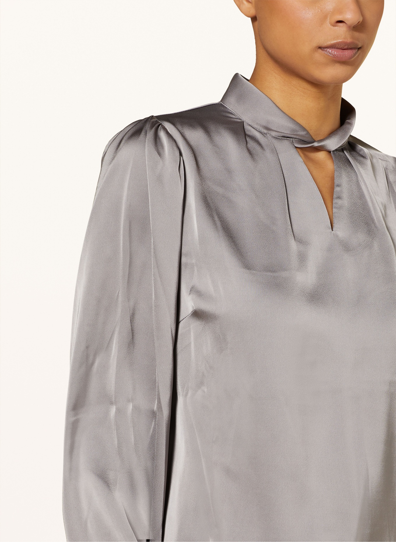 NEO NOIR Shirt blouse BONDO made of satin, Color: GRAY (Image 4)