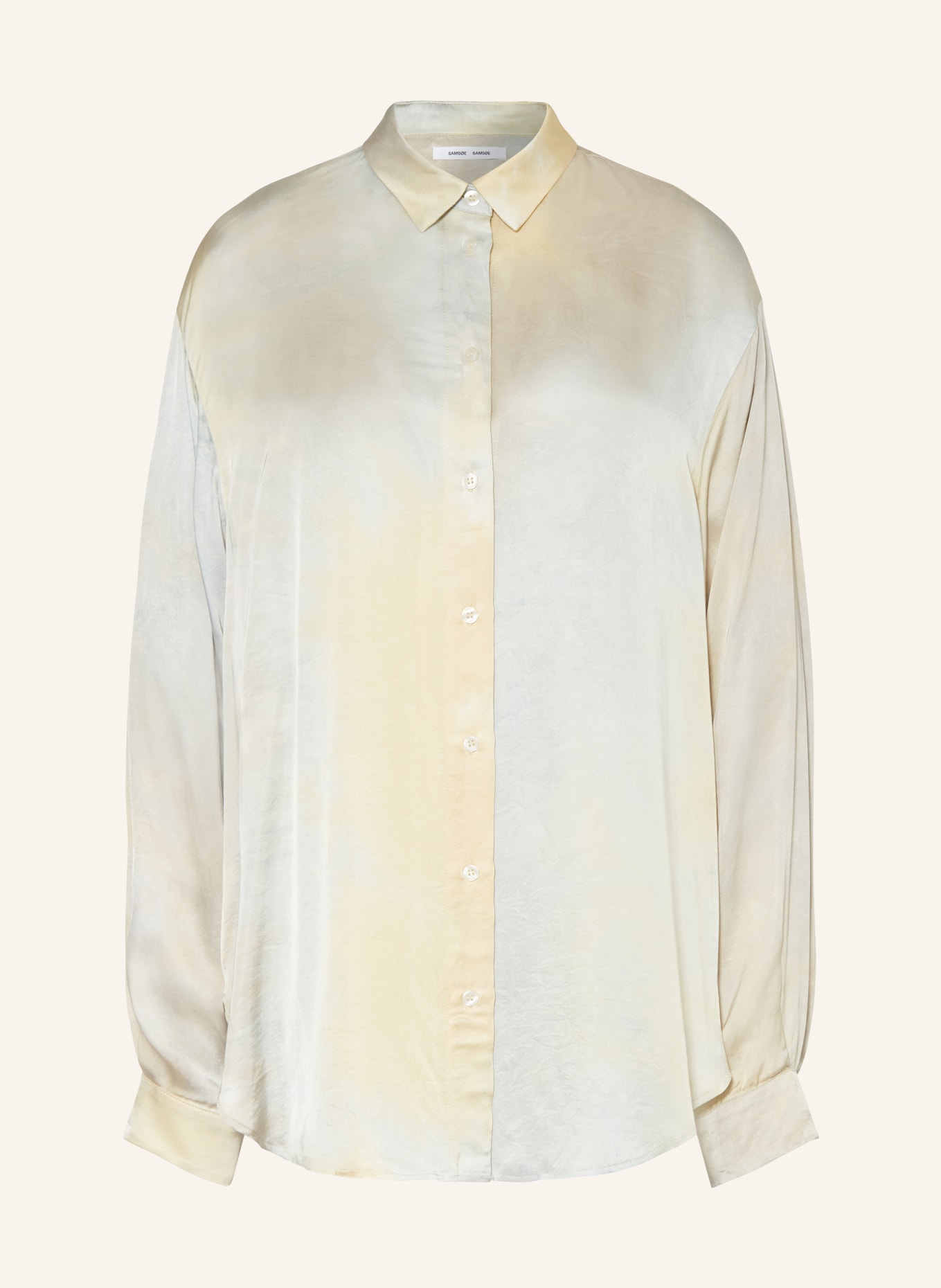 SAMSØE  SAMSØE Shirt blouse SAALFRIDA in satin, Color: LIGHT YELLOW/ BLUE GRAY (Image 1)