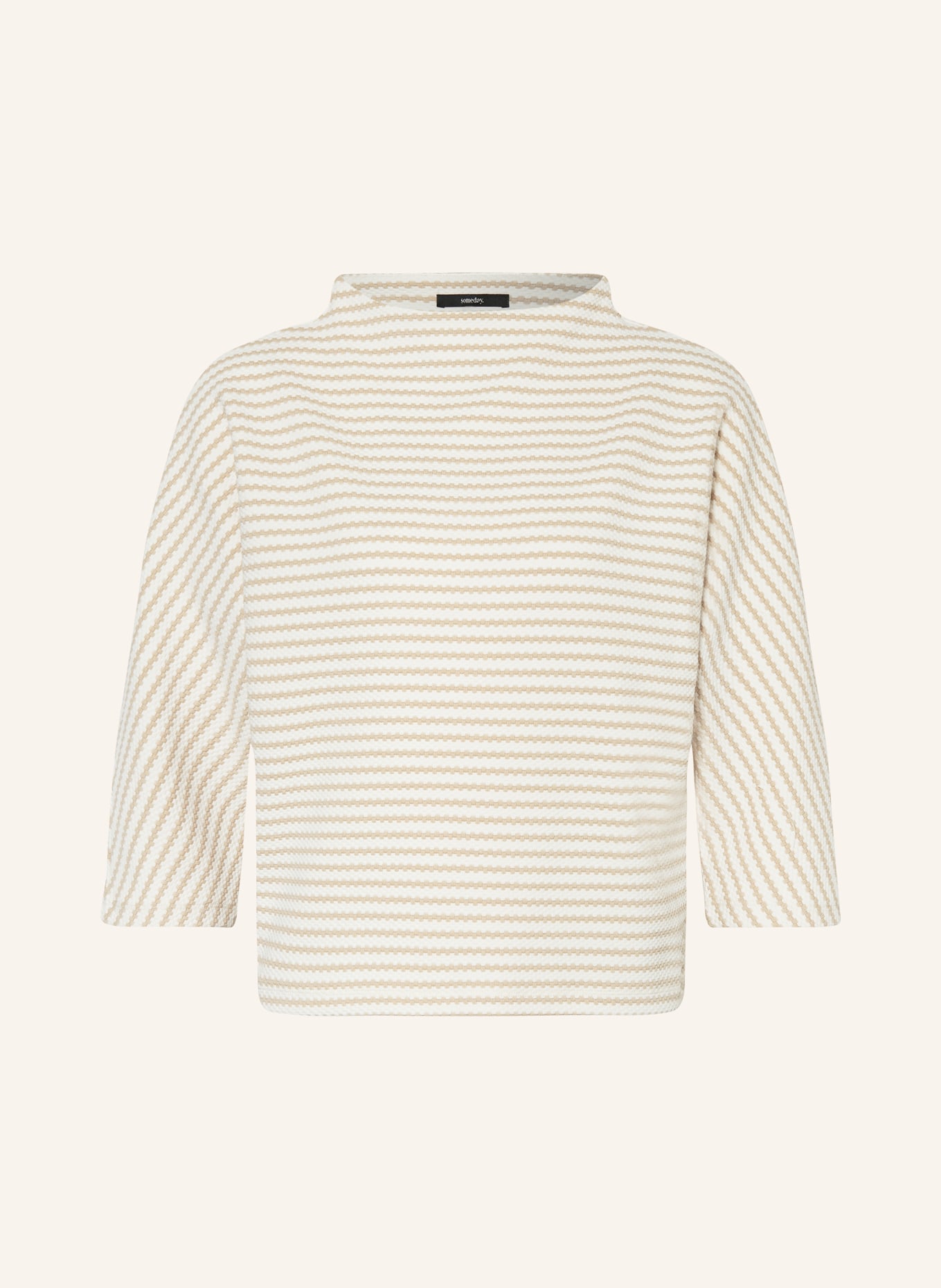 someday Sweatshirt ULOLA with 3/4 sleeves, Color: WHITE/ BEIGE (Image 1)