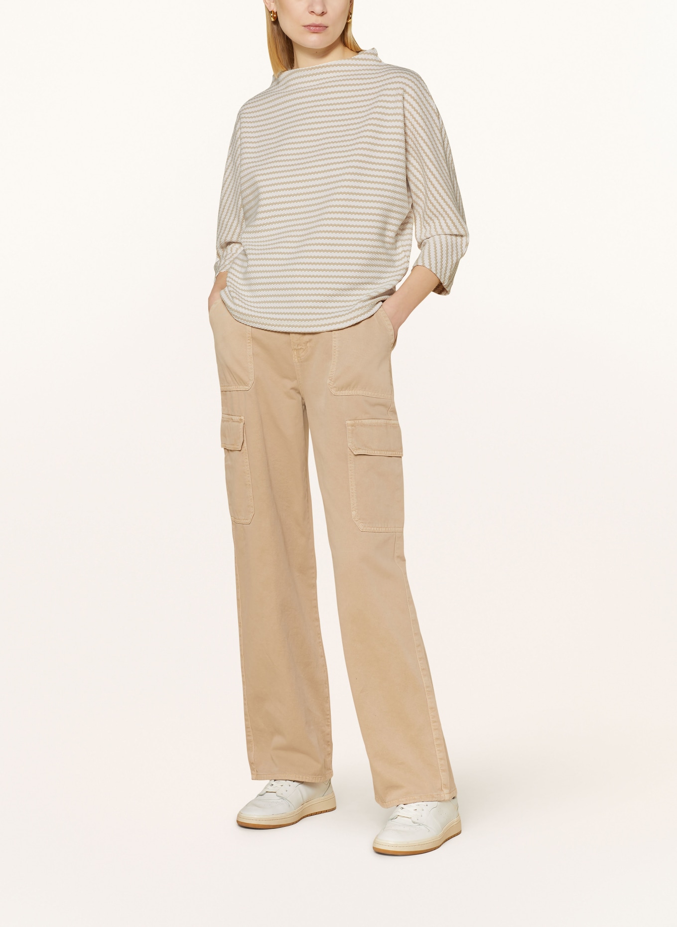someday Sweatshirt ULOLA with 3/4 sleeves, Color: WHITE/ BEIGE (Image 2)