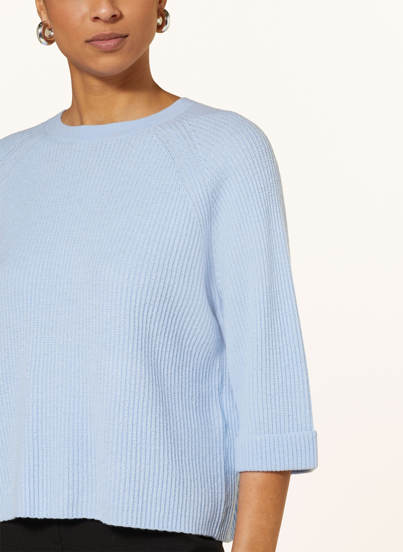 someday Sweater TIJOU with 3/4 sleeve, Color: LIGHT BLUE (Image 4)