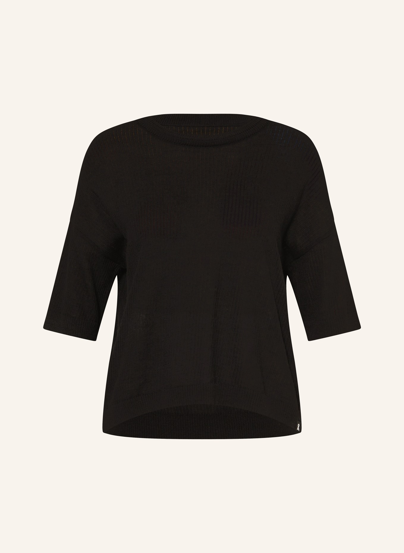 ARMEDANGELS Knit shirt LILLAAS with linen, Color: BLACK (Image 1)