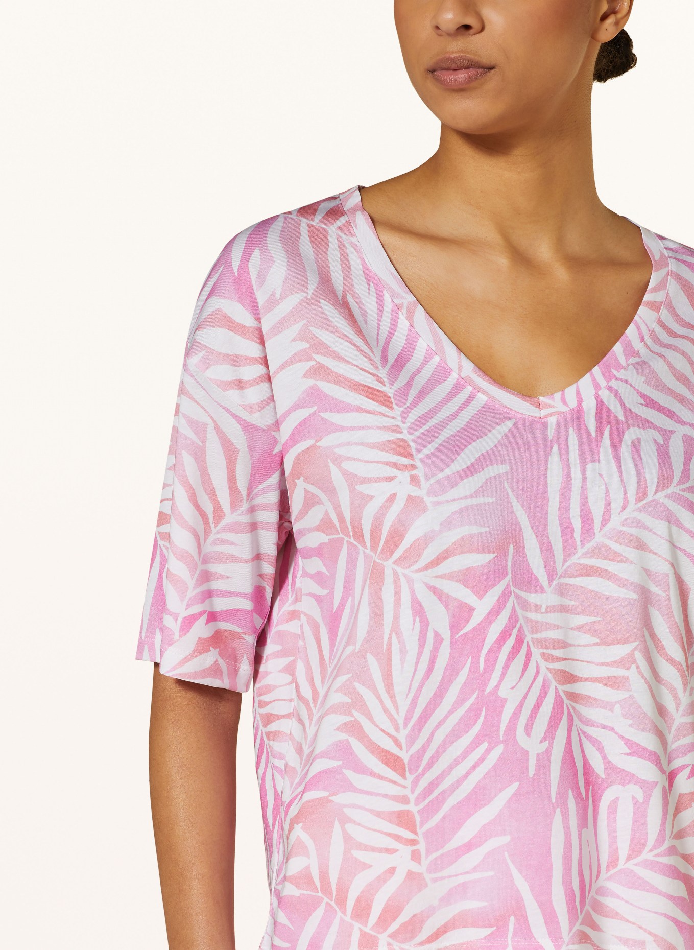 darling harbour Pajama shirt, Color: PINK/ WHITE/ LIGHT ORANGE (Image 4)