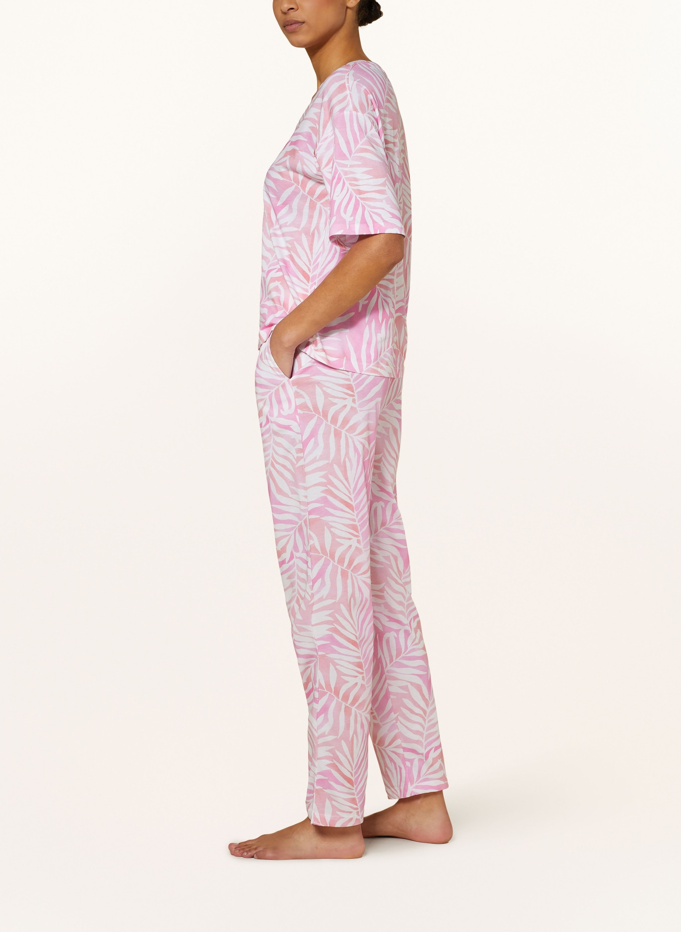 darling harbour Pajama pants, Color: PINK/ WHITE/ LIGHT ORANGE (Image 4)