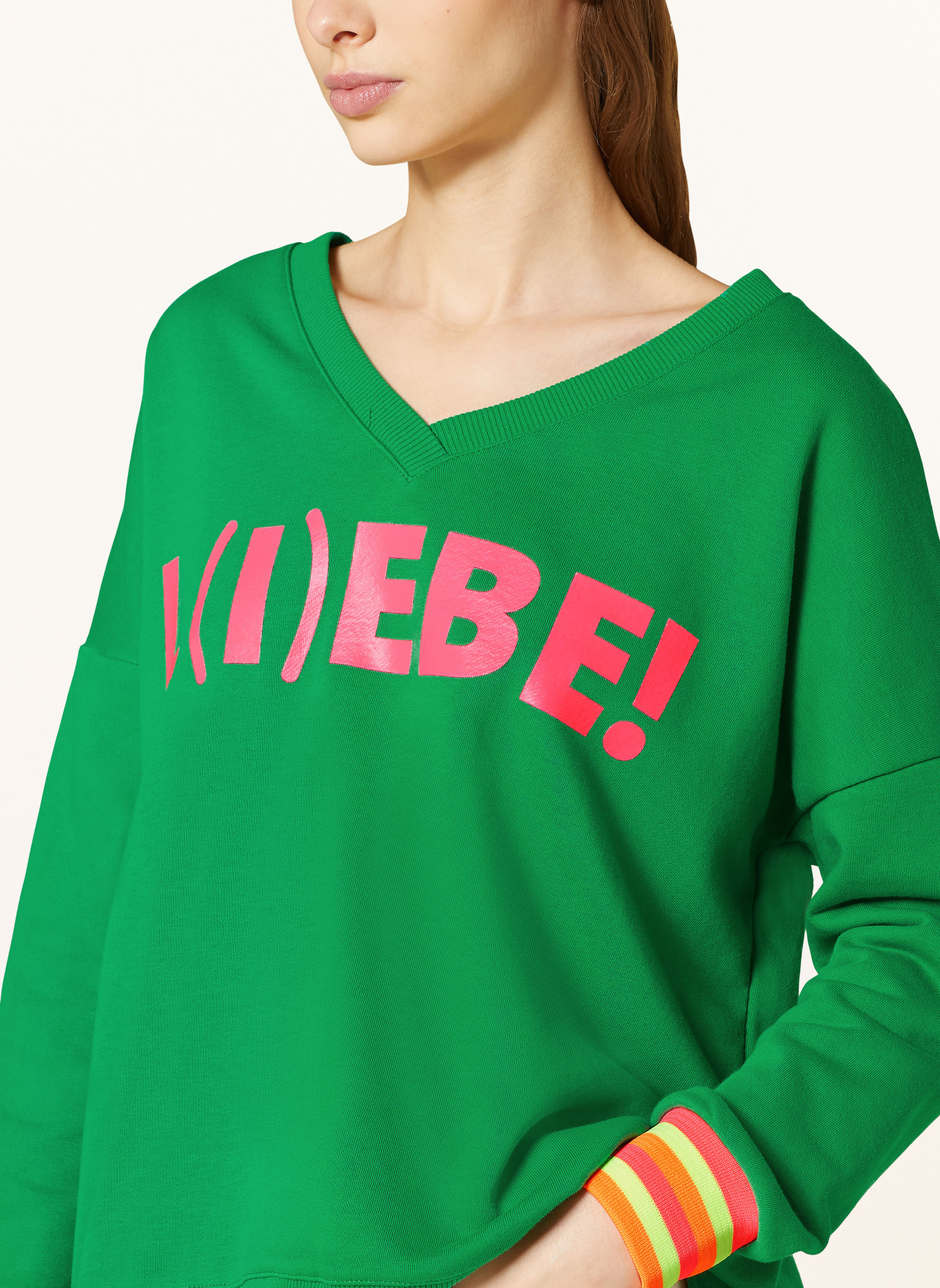 miss goodlife Sweatshirt, Color: GREEN/ NEON PINK/ NEON ORANGE (Image 4)
