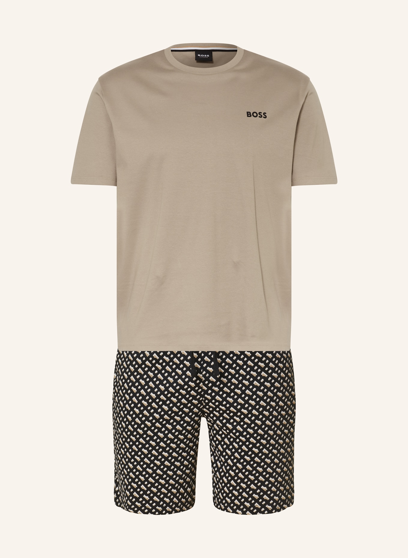 BOSS Shorty-Schlafanzug RELAX, Farbe: BEIGE/ SCHWARZ (Bild 1)