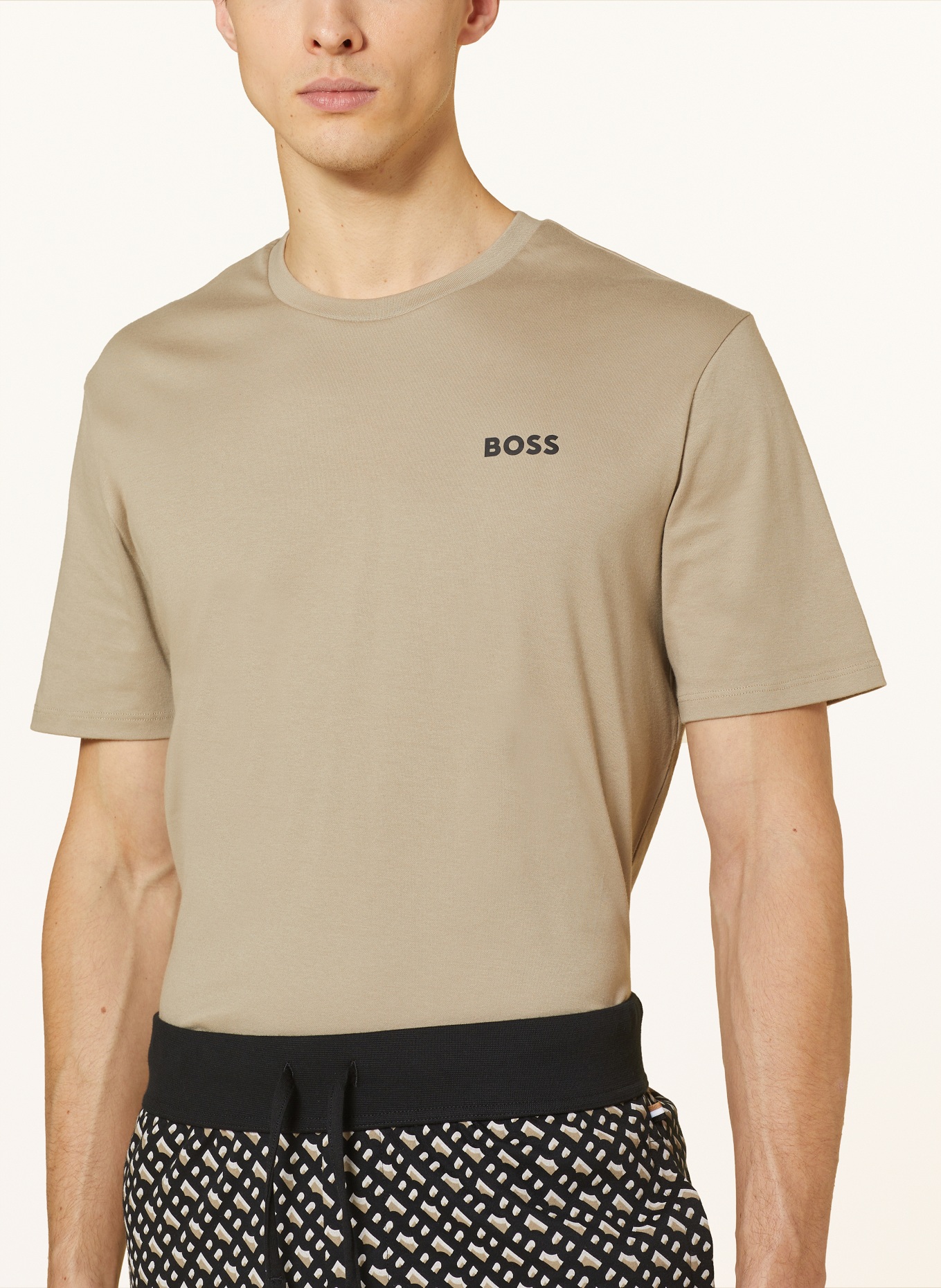 BOSS Shorty pajamas RELAX, Color: BEIGE/ BLACK (Image 4)