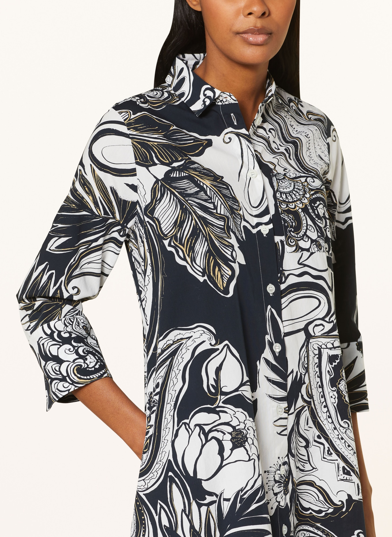 ROBERT FRIEDMAN Shirt dress with 3/4 sleeves, Color: BLACK/ WHITE (Image 4)