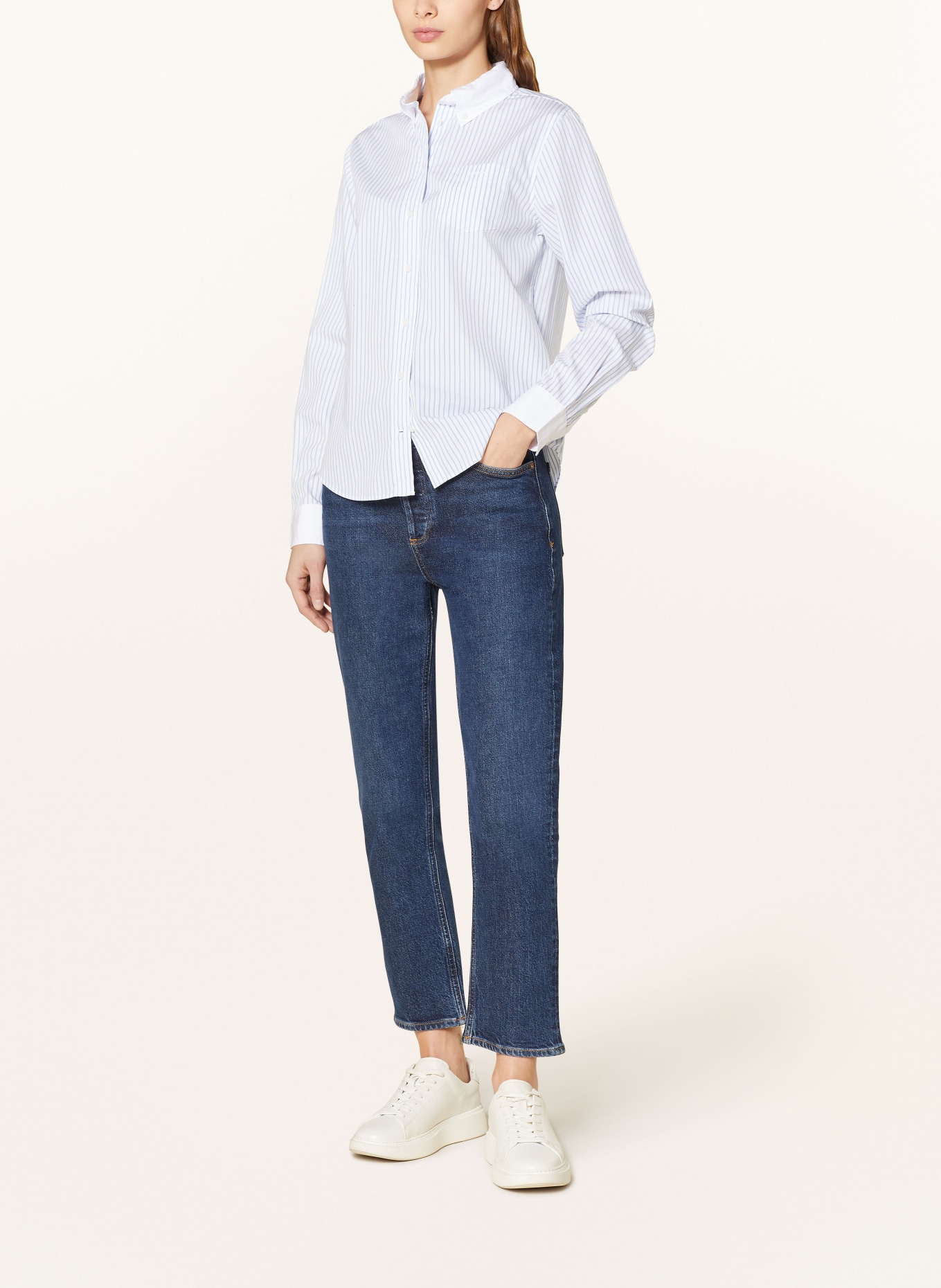 GANT Shirt blouse, Color: WHITE/ LIGHT BLUE (Image 2)