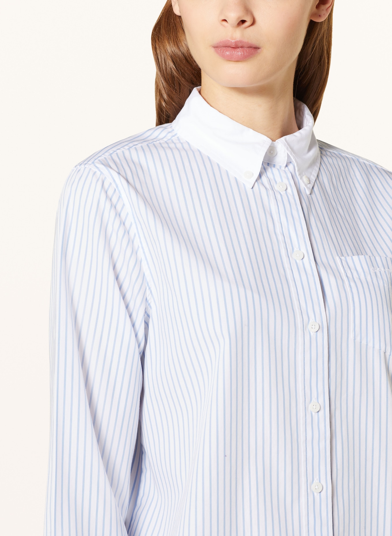 GANT Shirt blouse, Color: WHITE/ LIGHT BLUE (Image 4)