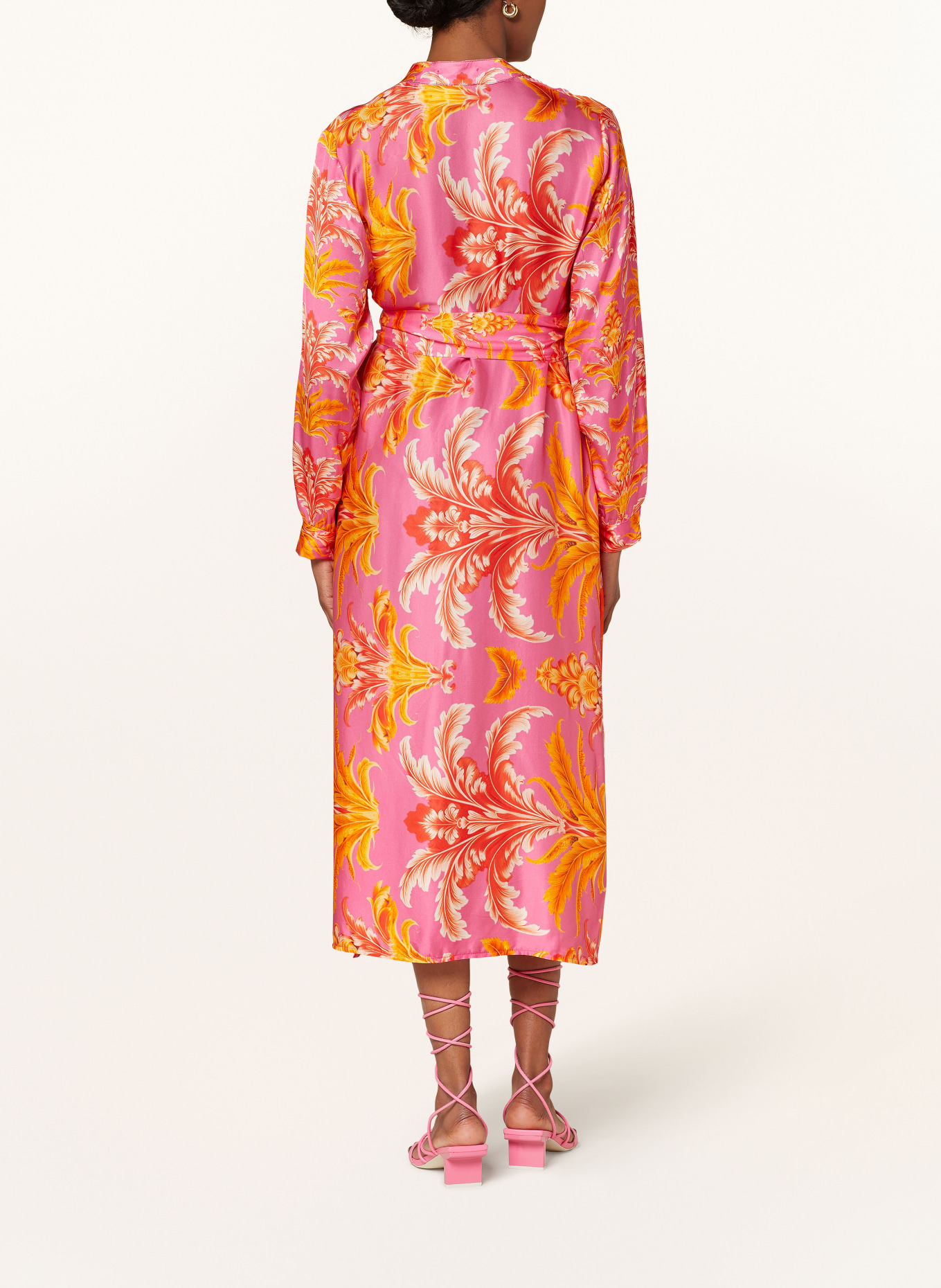 miss goodlife Satin dress, Color: ORANGE/ PINK/ PINK (Image 3)